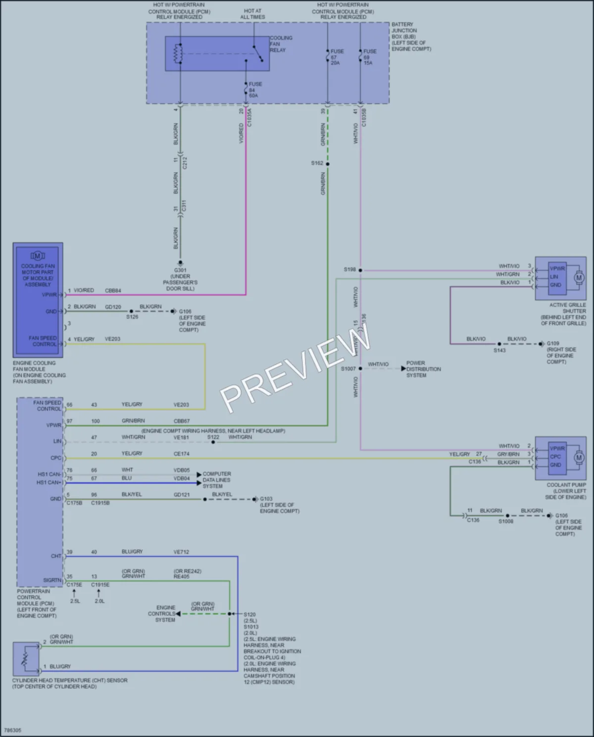 2022 Ford TransitConnect Cooling Fan wiring diagram preview
