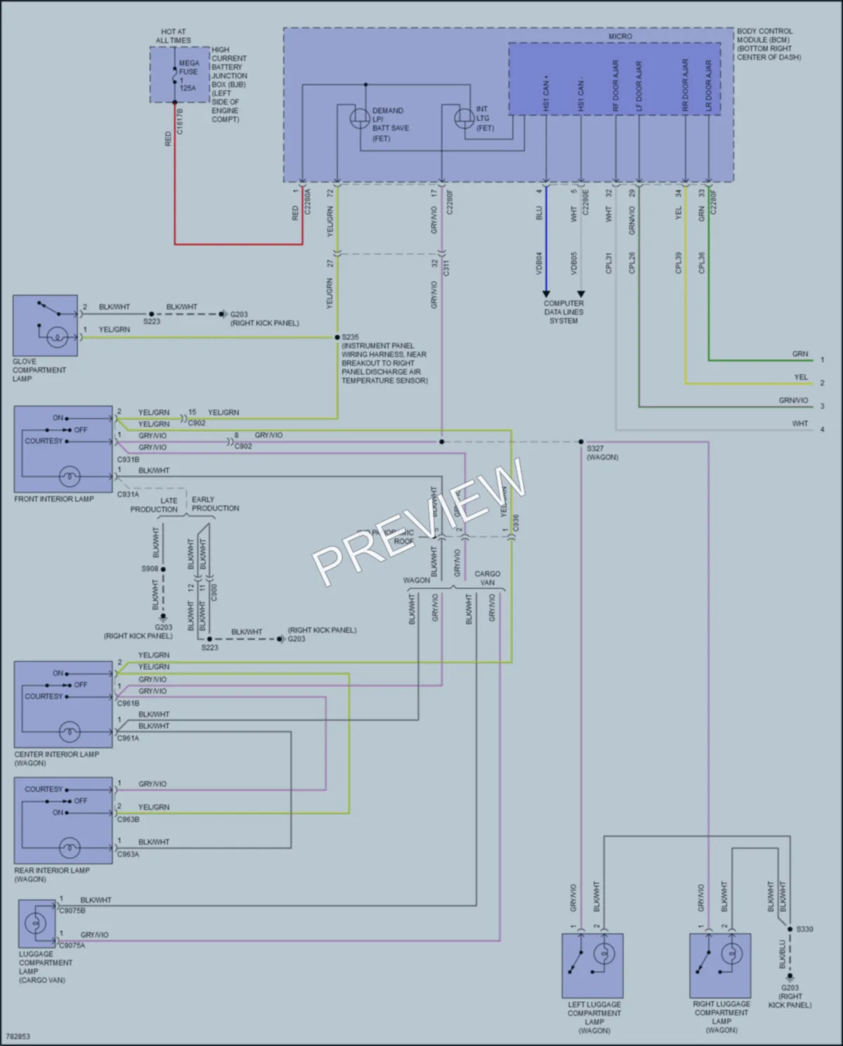 2022 Ford TransitConnect Interior Lights wiring diagram preview