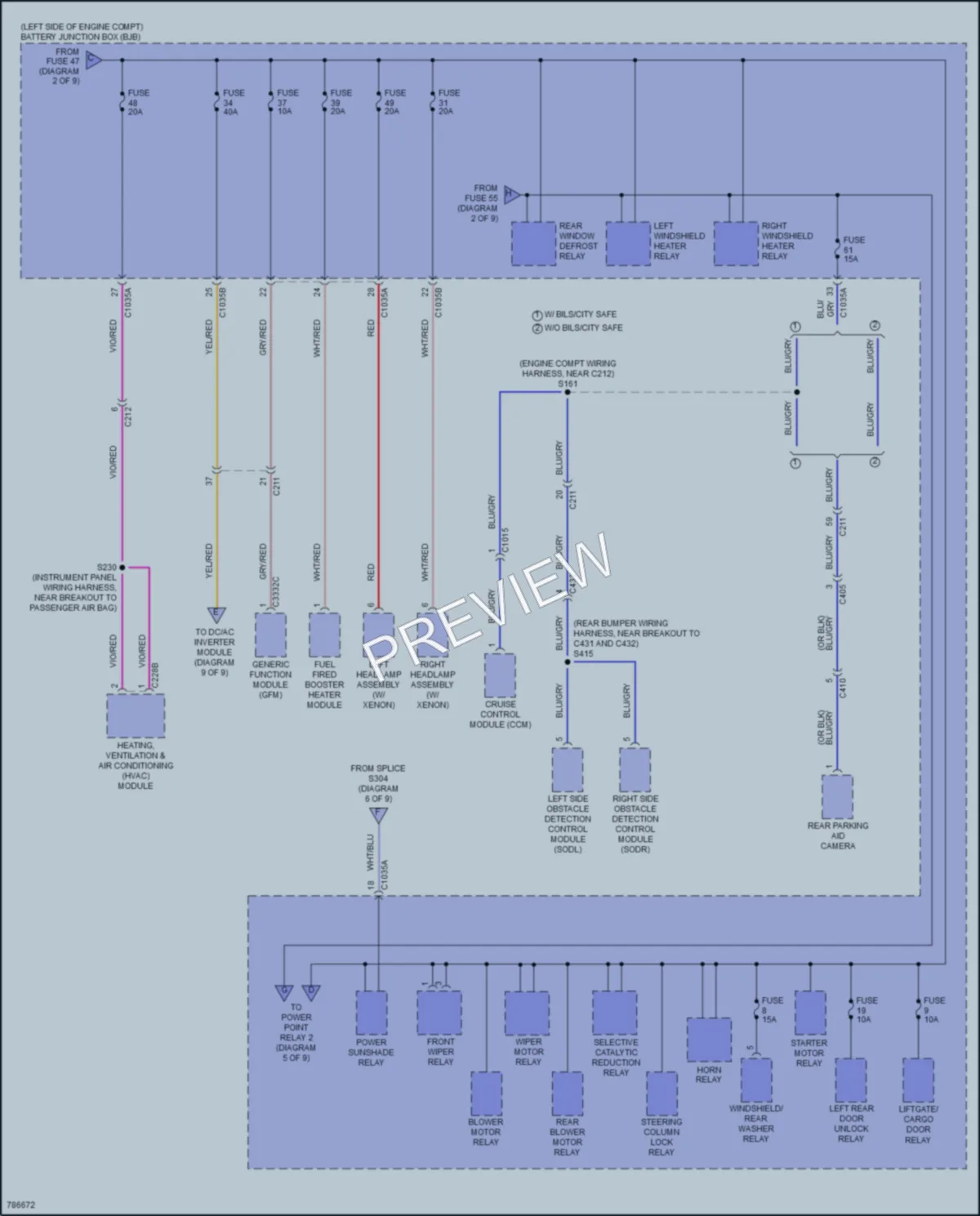 2022 Ford TransitConnect Power Distribution wiring diagram preview
