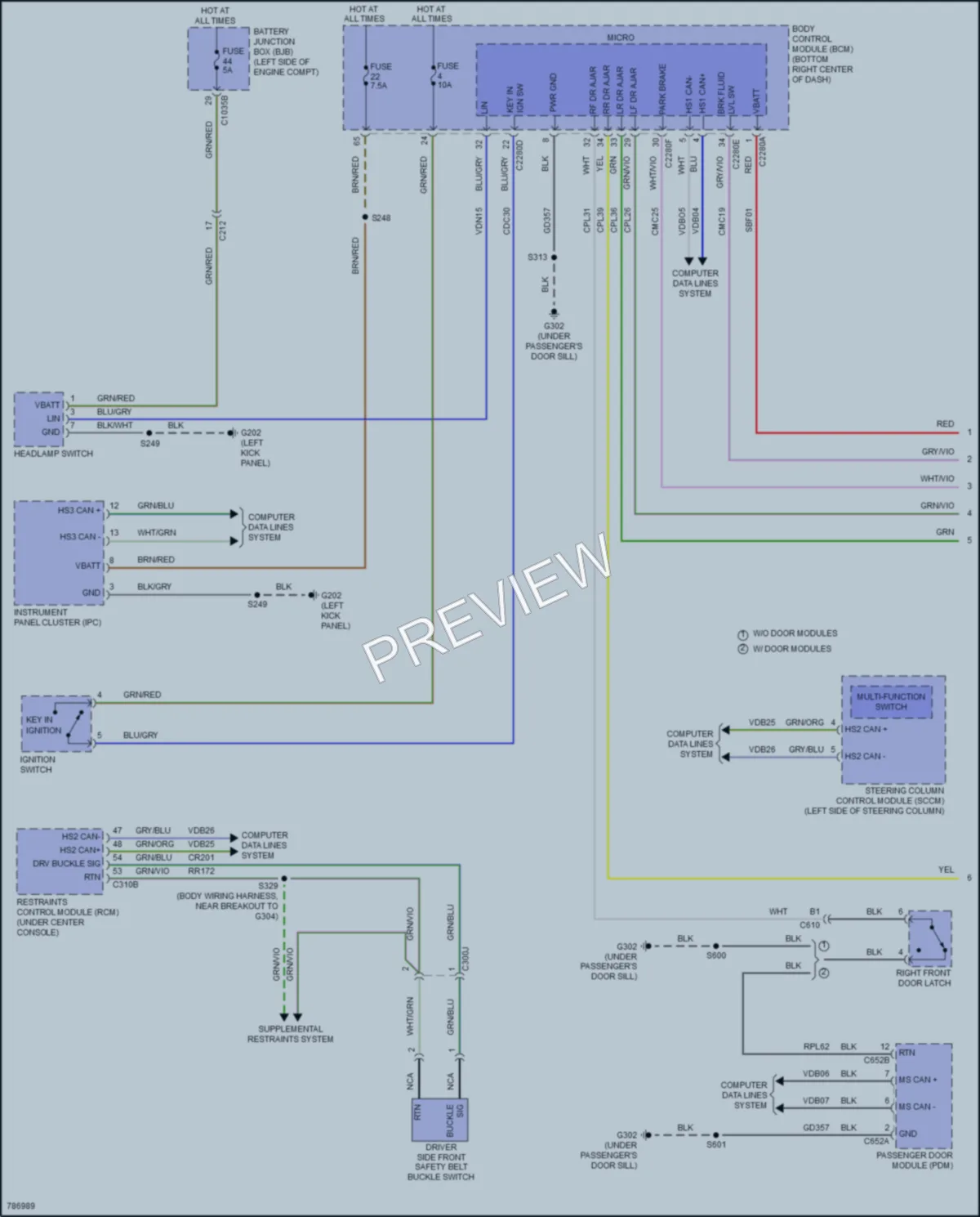 2022 Ford TransitConnect Warning Systems wiring diagram preview