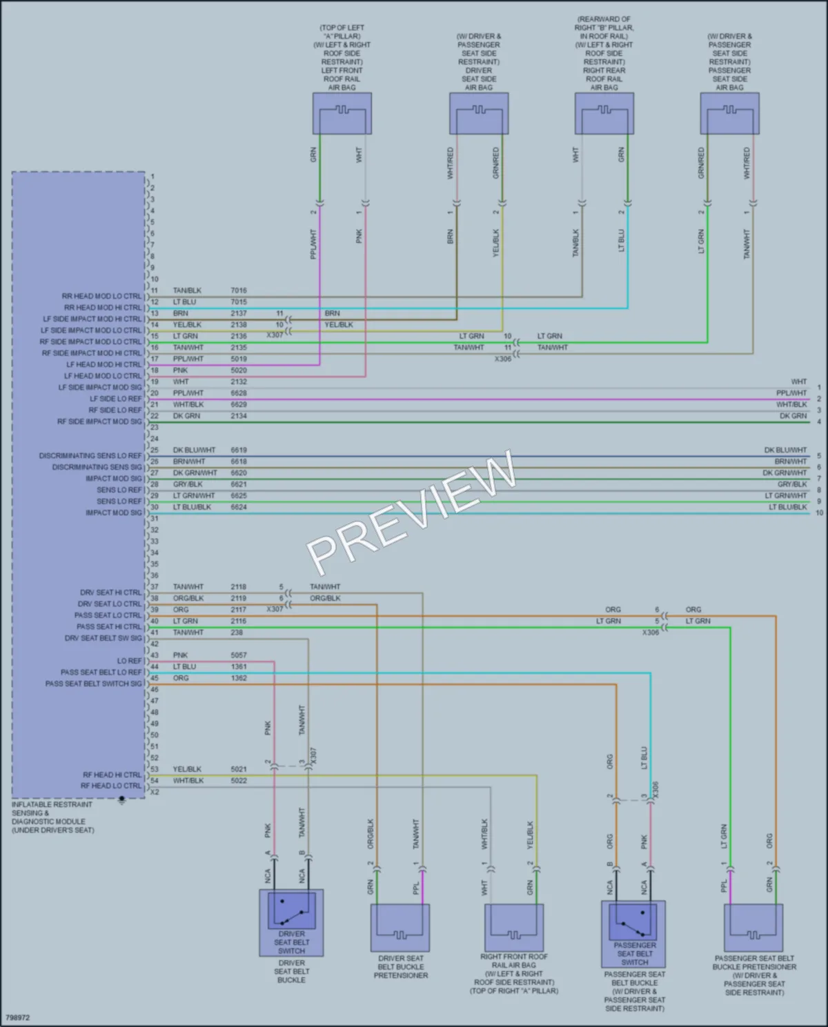2022 GMC 2500Savana Supplemental Restraints wiring diagram preview