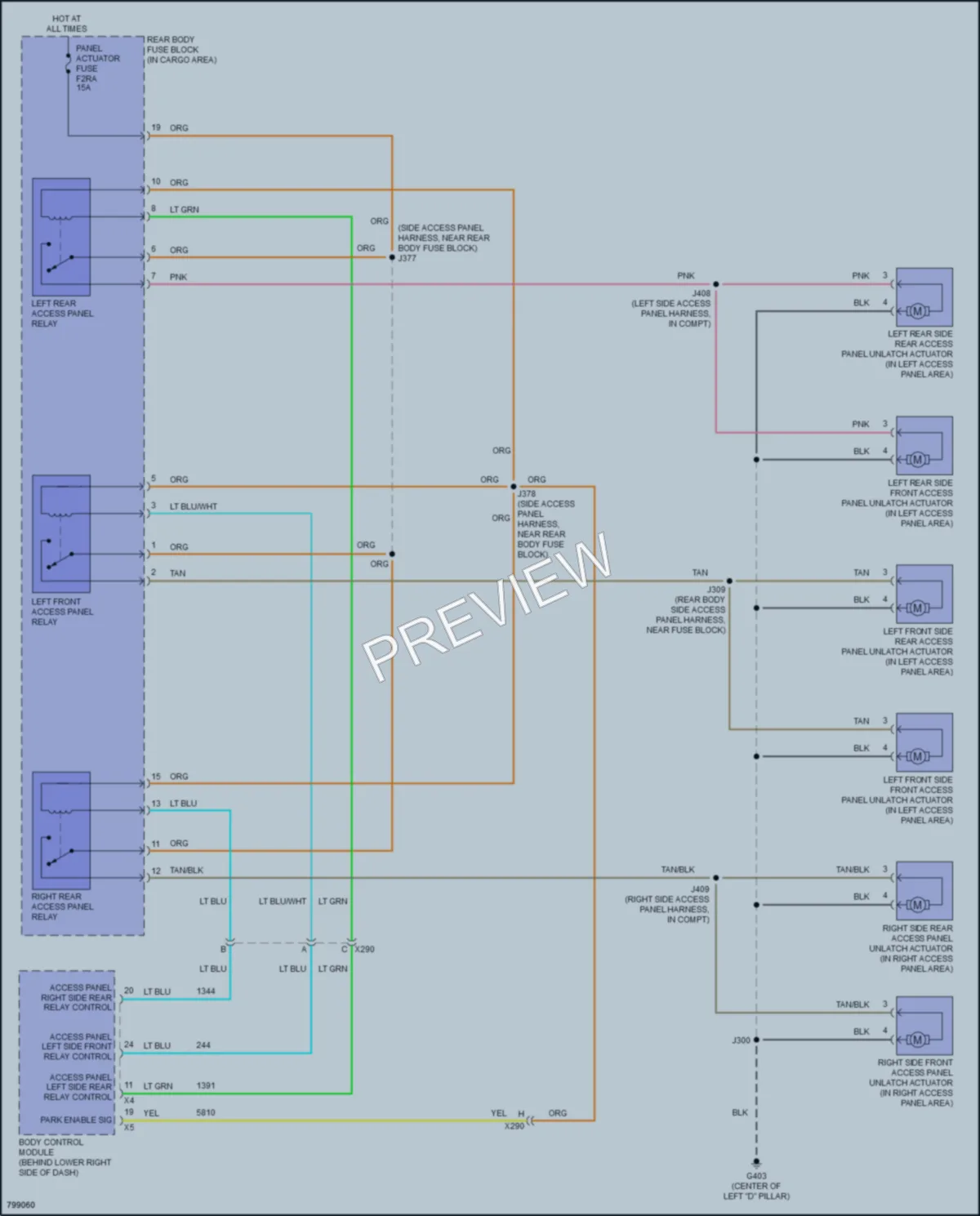 2022 GMC 2500Savana Trunk Tailgate Fuel Door wiring diagram preview