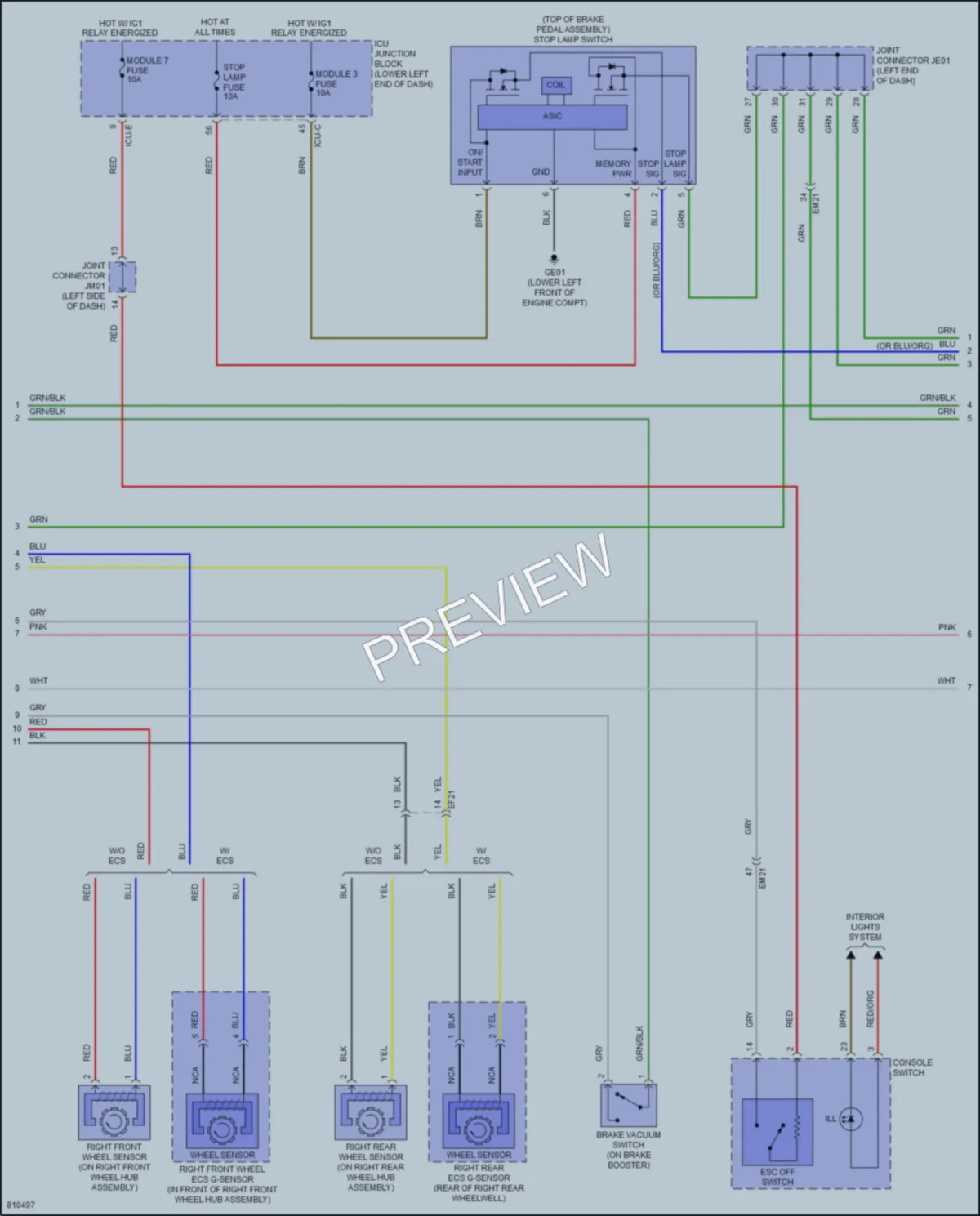 2022 Genesis G70 Anti Lock Brakes wiring diagram preview