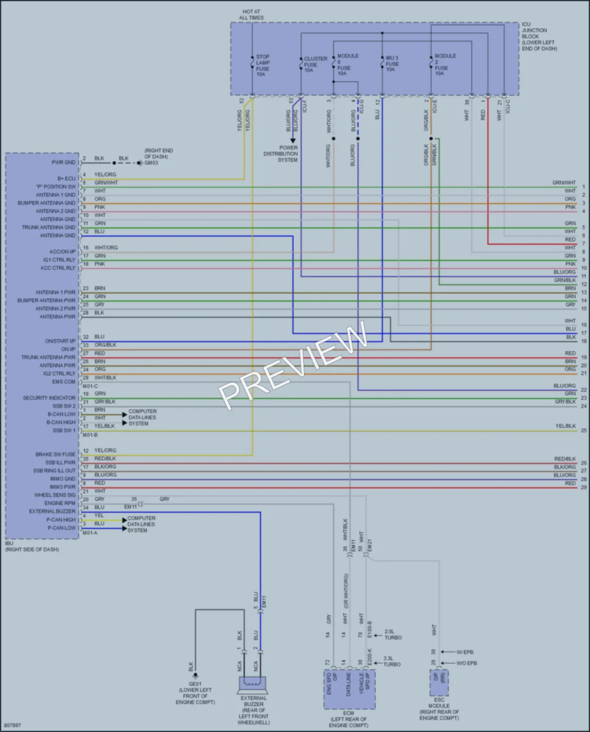 2022 Genesis G70 Anti Theft wiring diagram preview