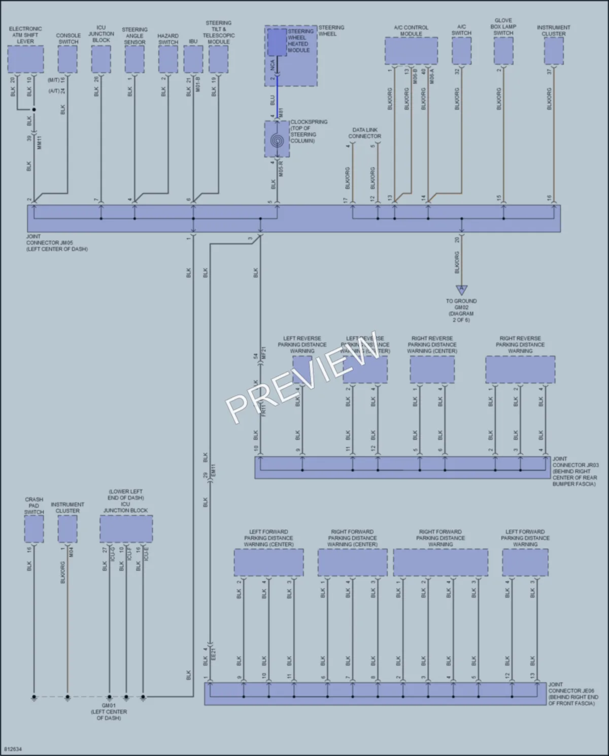 2022 Genesis G70 Ground Distribution wiring diagram preview