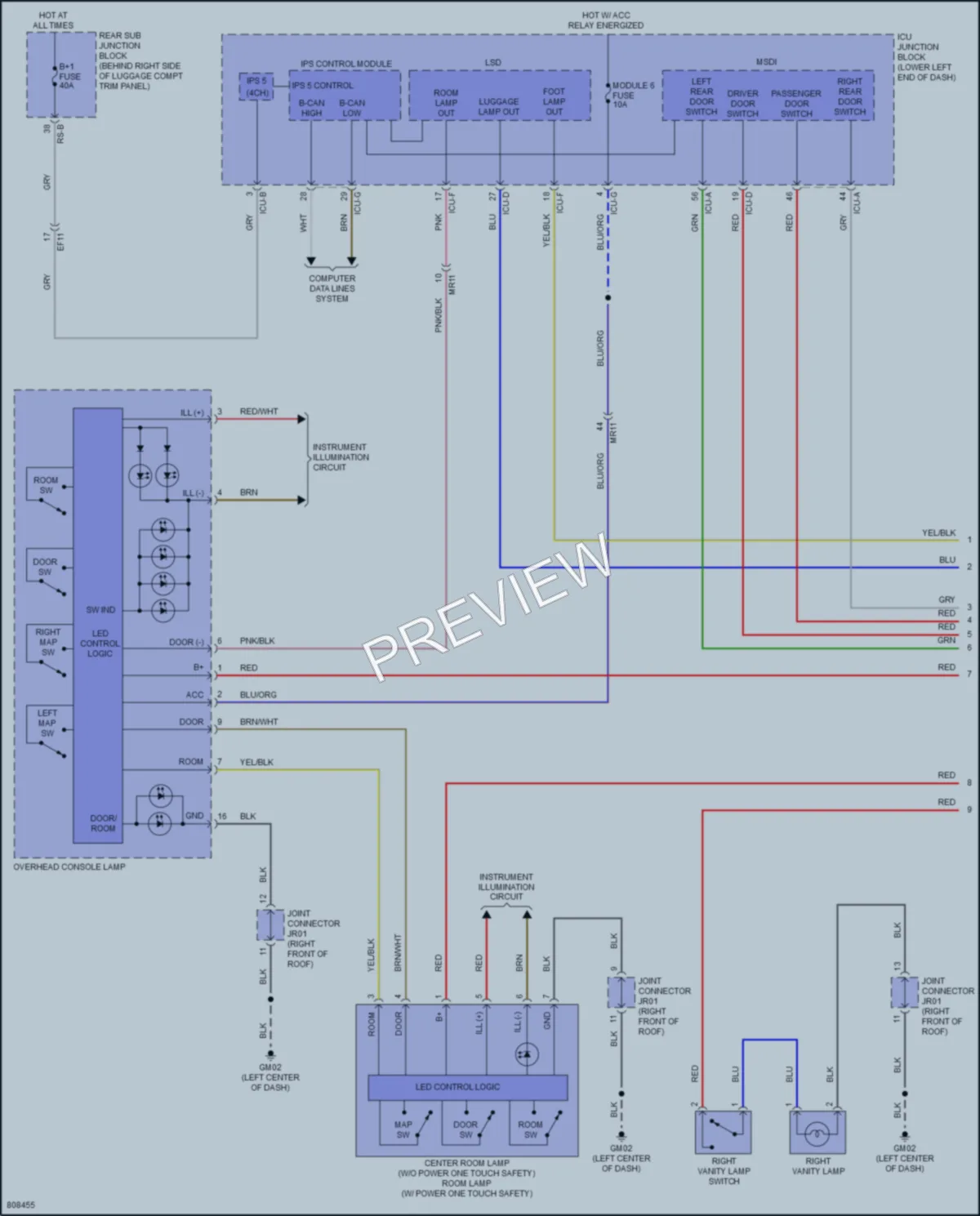 2022 Genesis G70 Interior Lights wiring diagram preview