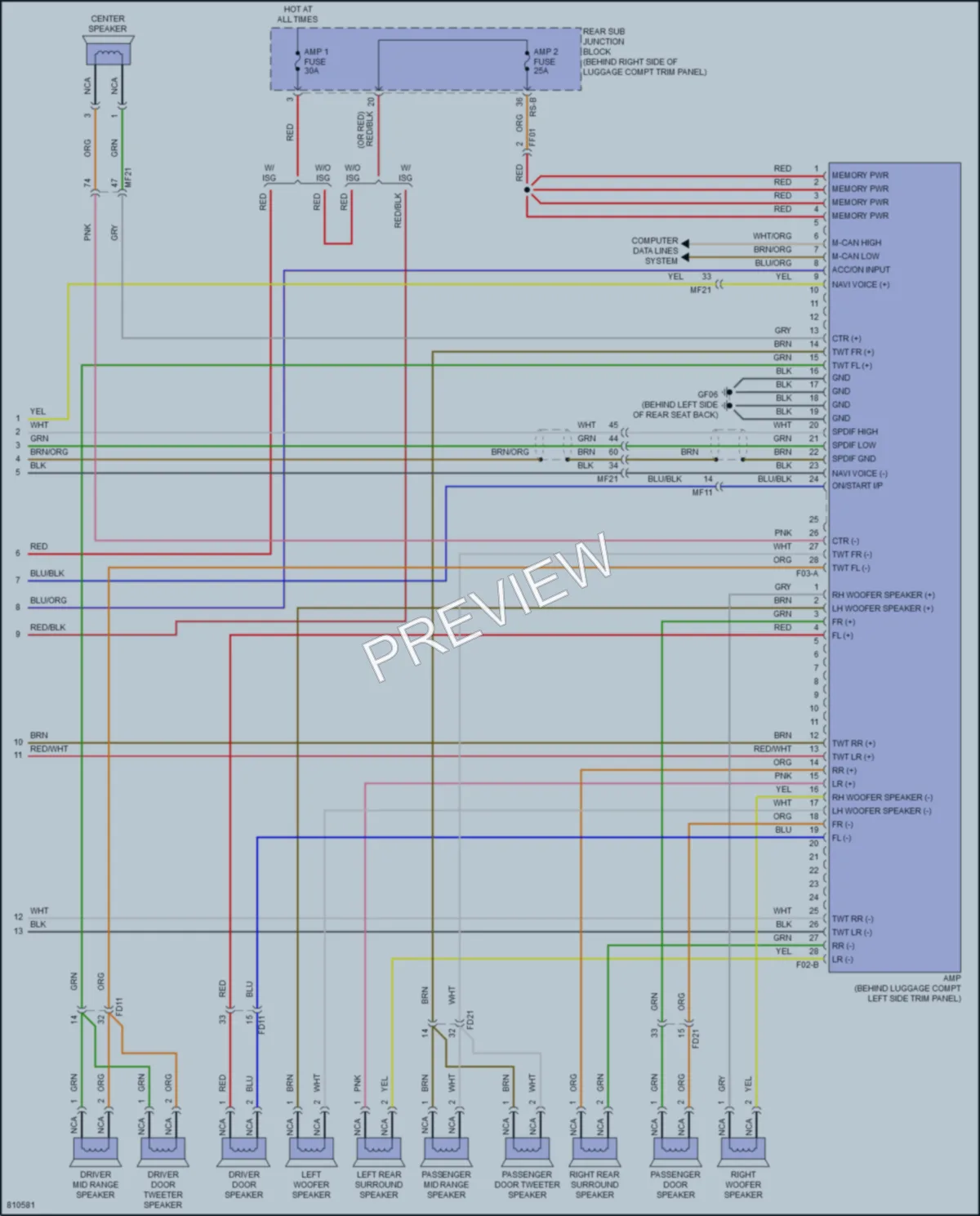2022 Genesis G70 Navigation wiring diagram preview