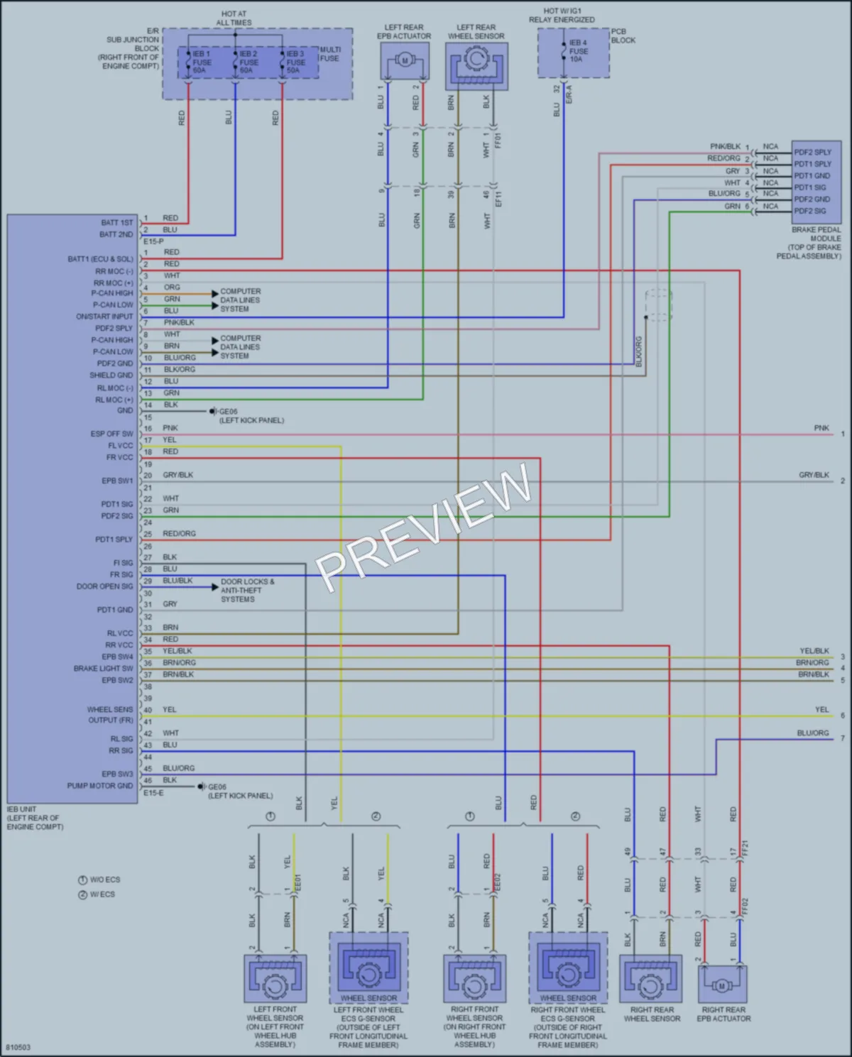 2022 Genesis G80 Anti Lock Brakes wiring diagram preview