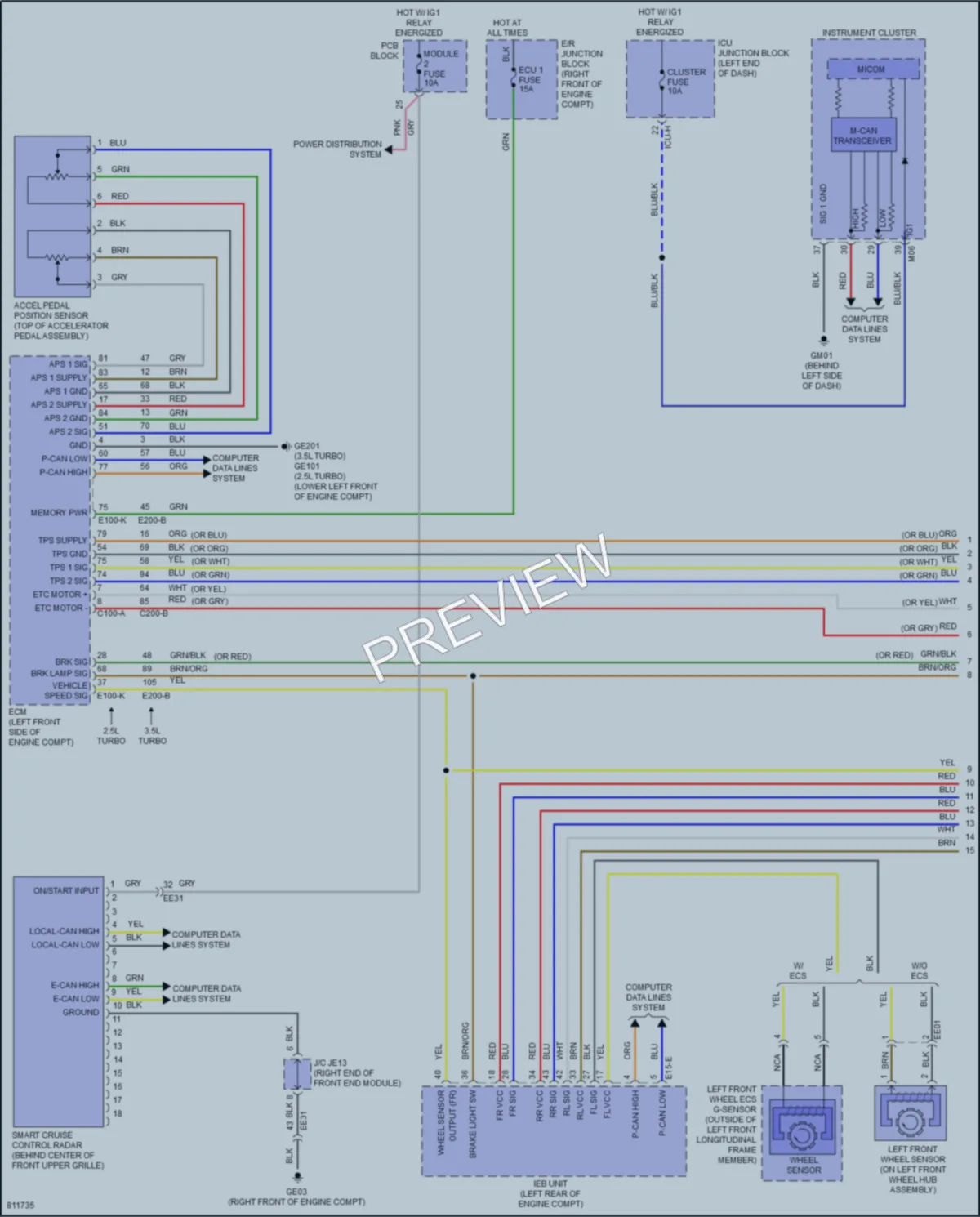 2022 Genesis G80 Cruise Control wiring diagram preview