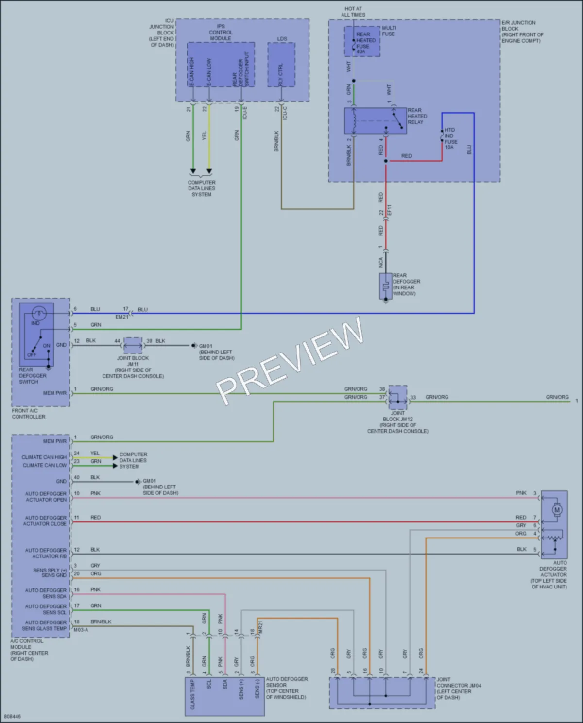 2022 Genesis G80 Defoggers wiring diagram preview