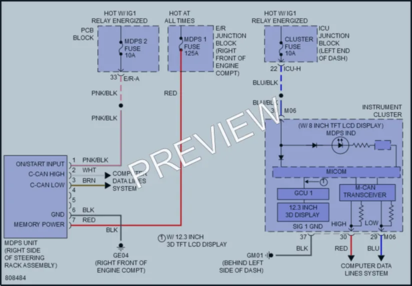 2022 Genesis G80 Electronic Power Steering wiring diagram preview