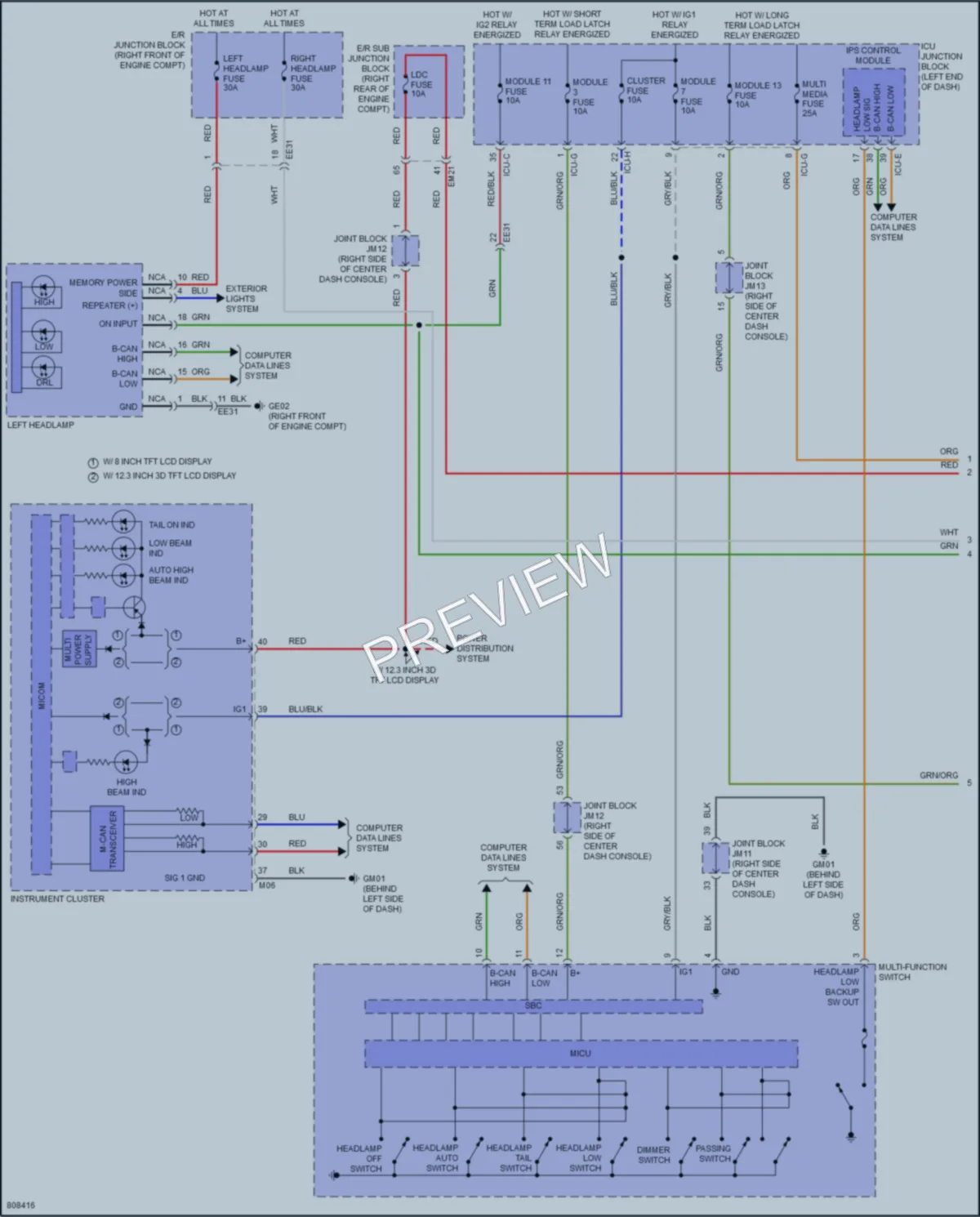 2022 Genesis G80 Headlights wiring diagram preview