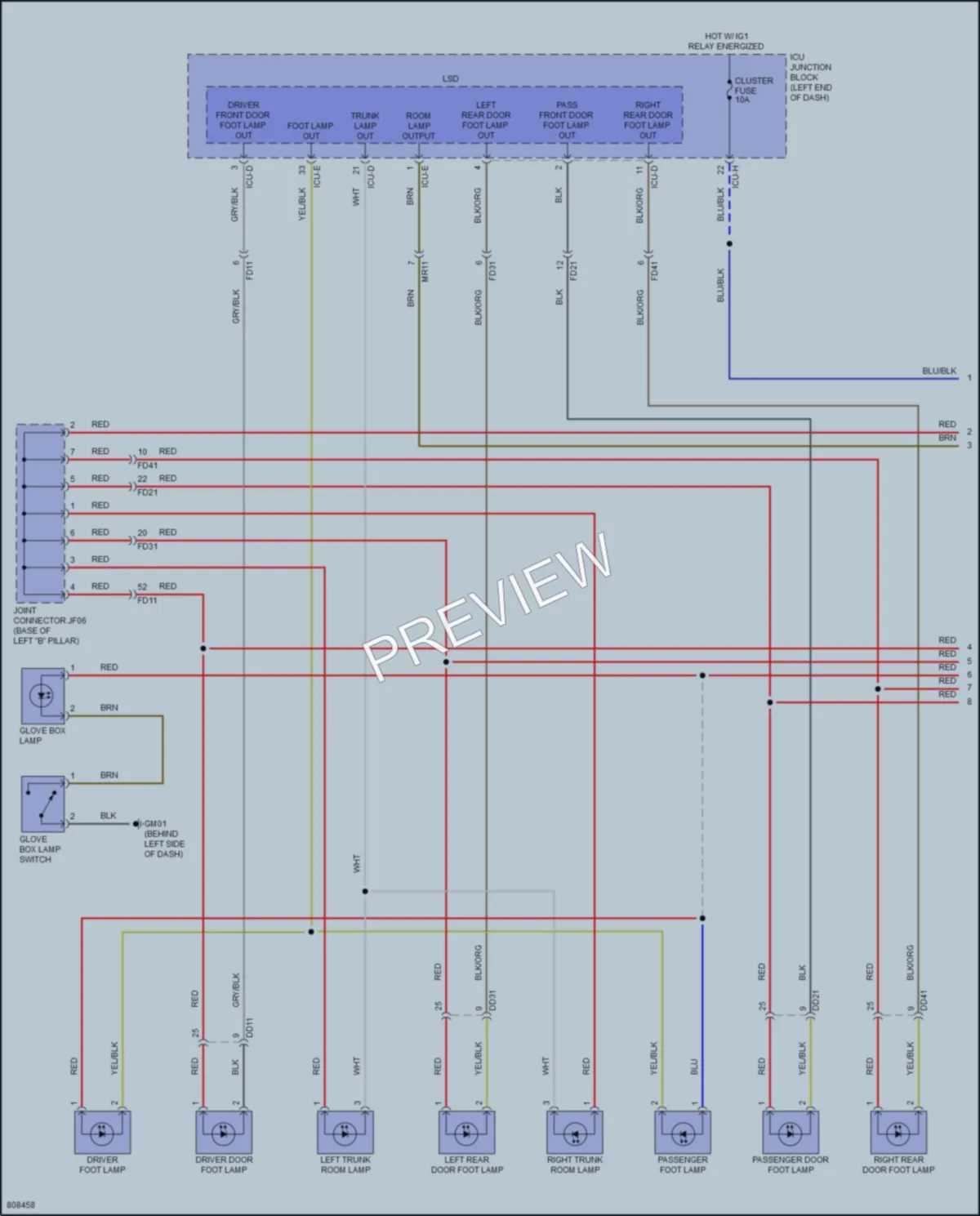 2022 Genesis G80 Interior Lights wiring diagram preview
