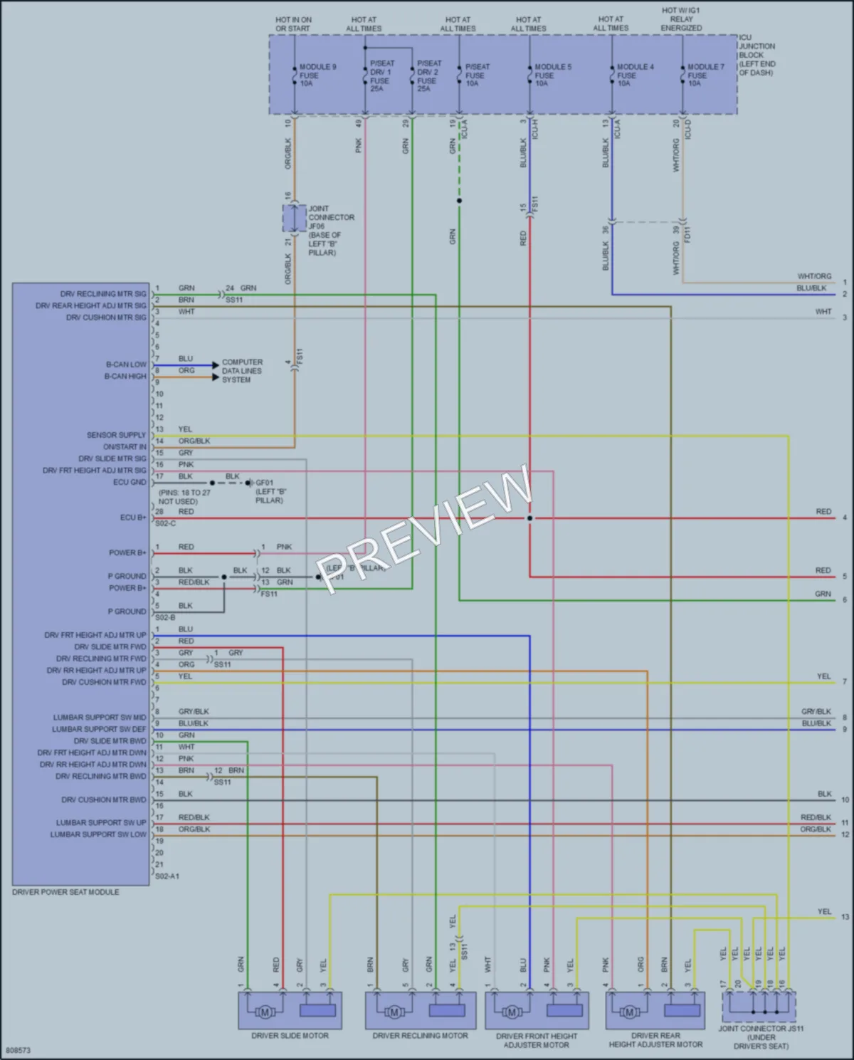 2022 Genesis G80 Memory Systems wiring diagram preview