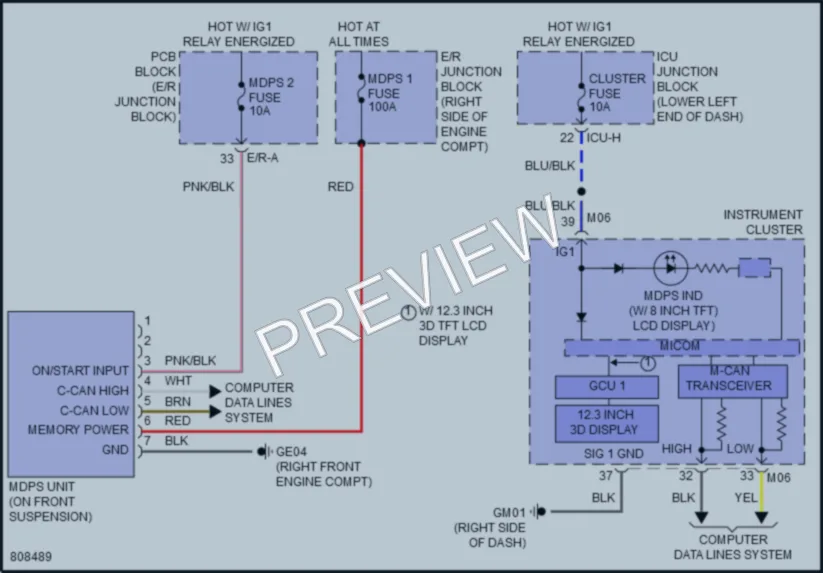 2022 Genesis GV70 Electronic Power Steering wiring diagram preview