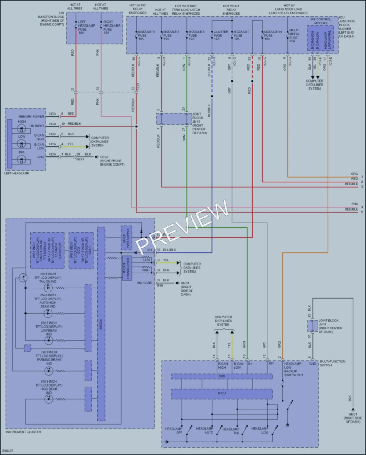 2022 Genesis GV70 Headlights wiring diagram preview
