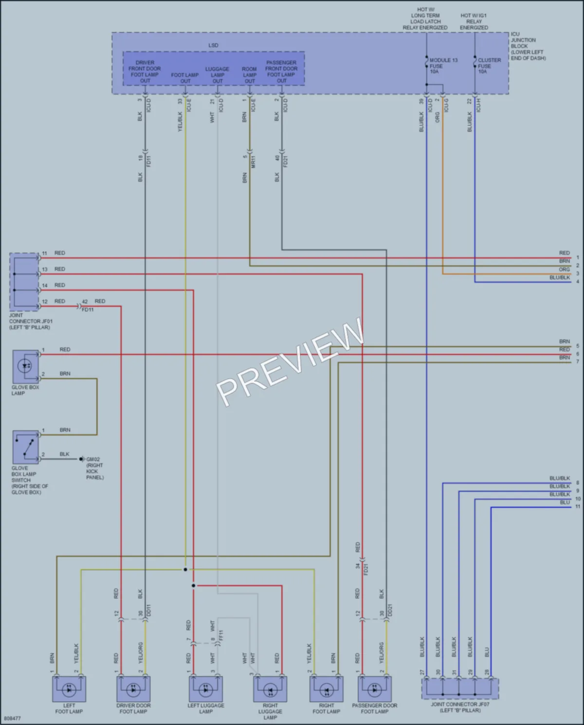 2022 Genesis GV70 Interior Lights wiring diagram preview