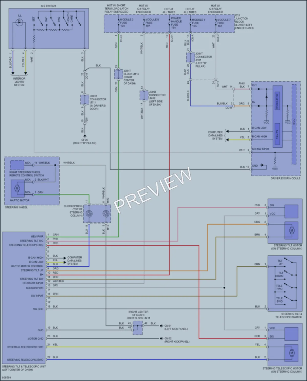2022 Genesis GV70 Memory Systems wiring diagram preview