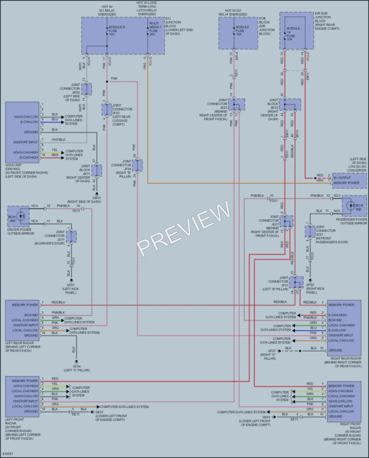 2022 Genesis GV70 Navigation wiring diagram preview