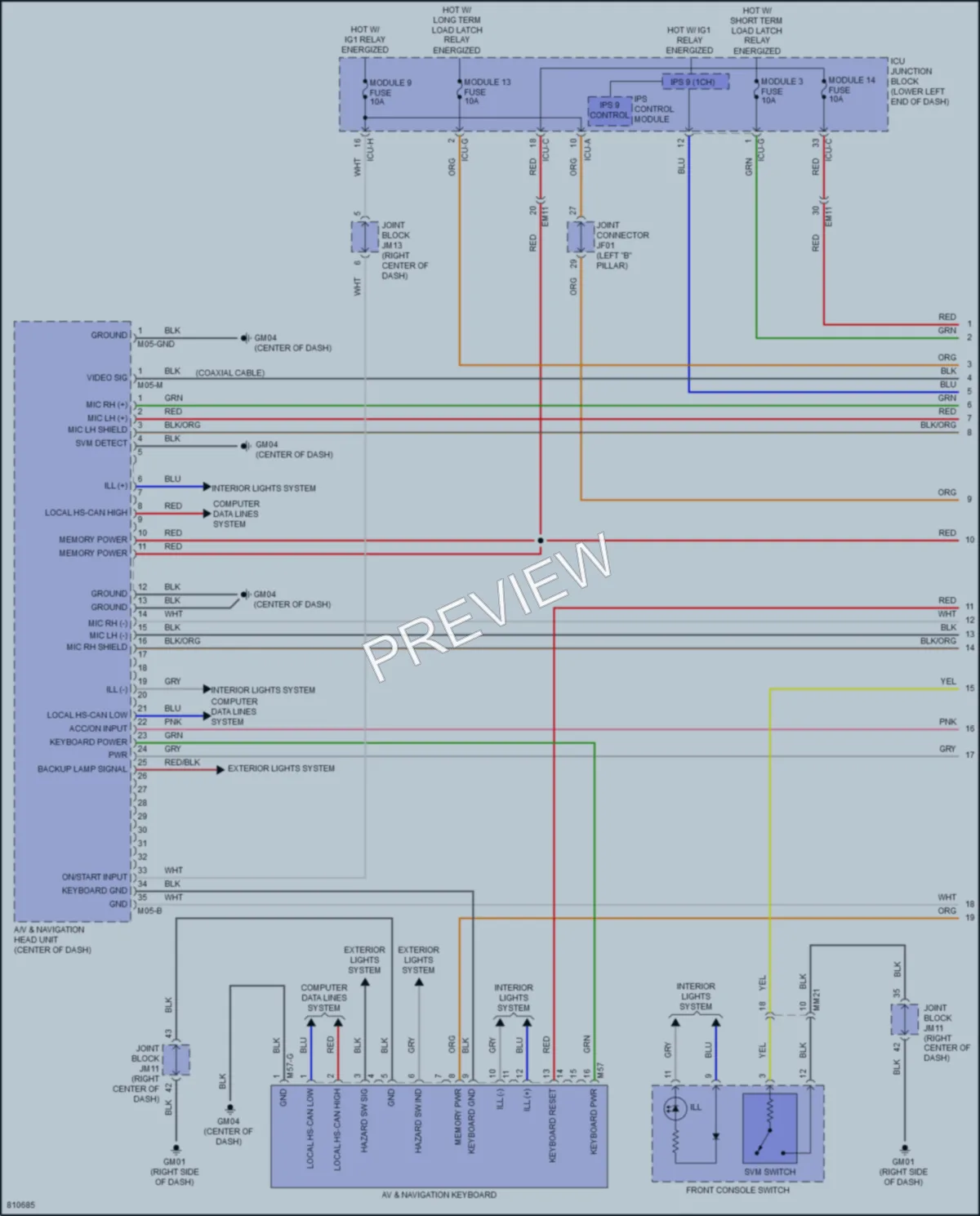 2022 Genesis GV70 Radio wiring diagram preview