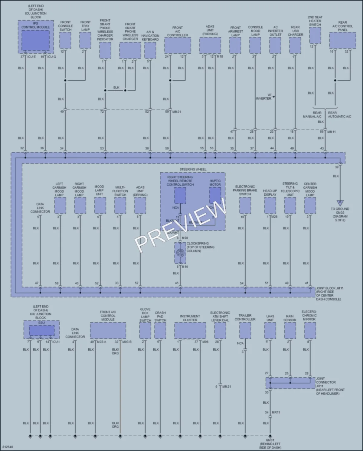 2022 Genesis GV80 Ground Distribution wiring diagram preview