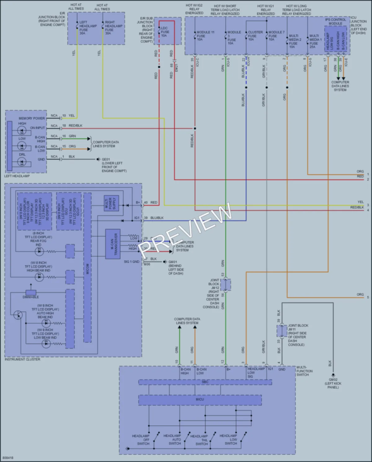 2022 Genesis GV80 Headlights wiring diagram preview