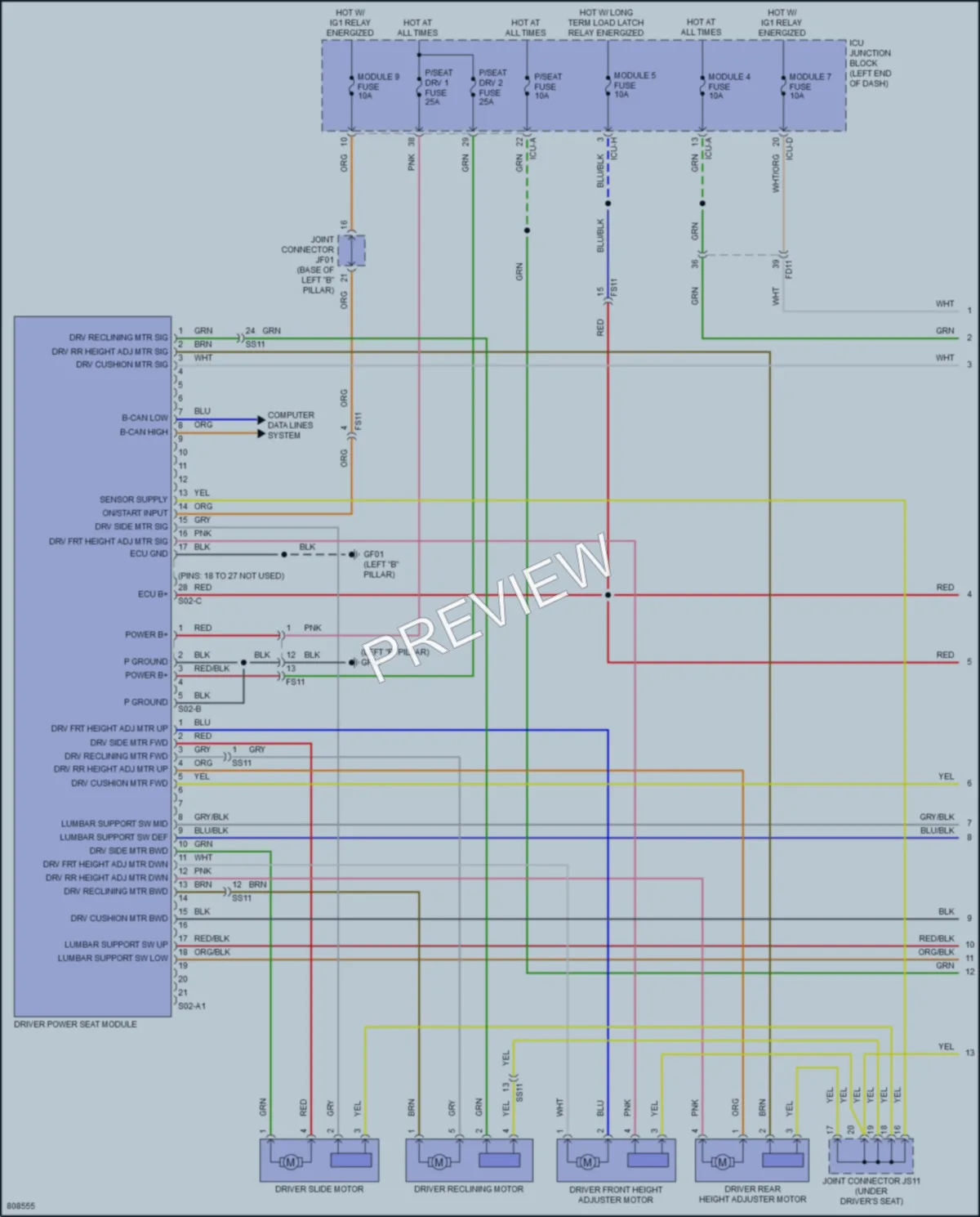 2022 Genesis GV80 Memory Systems wiring diagram preview