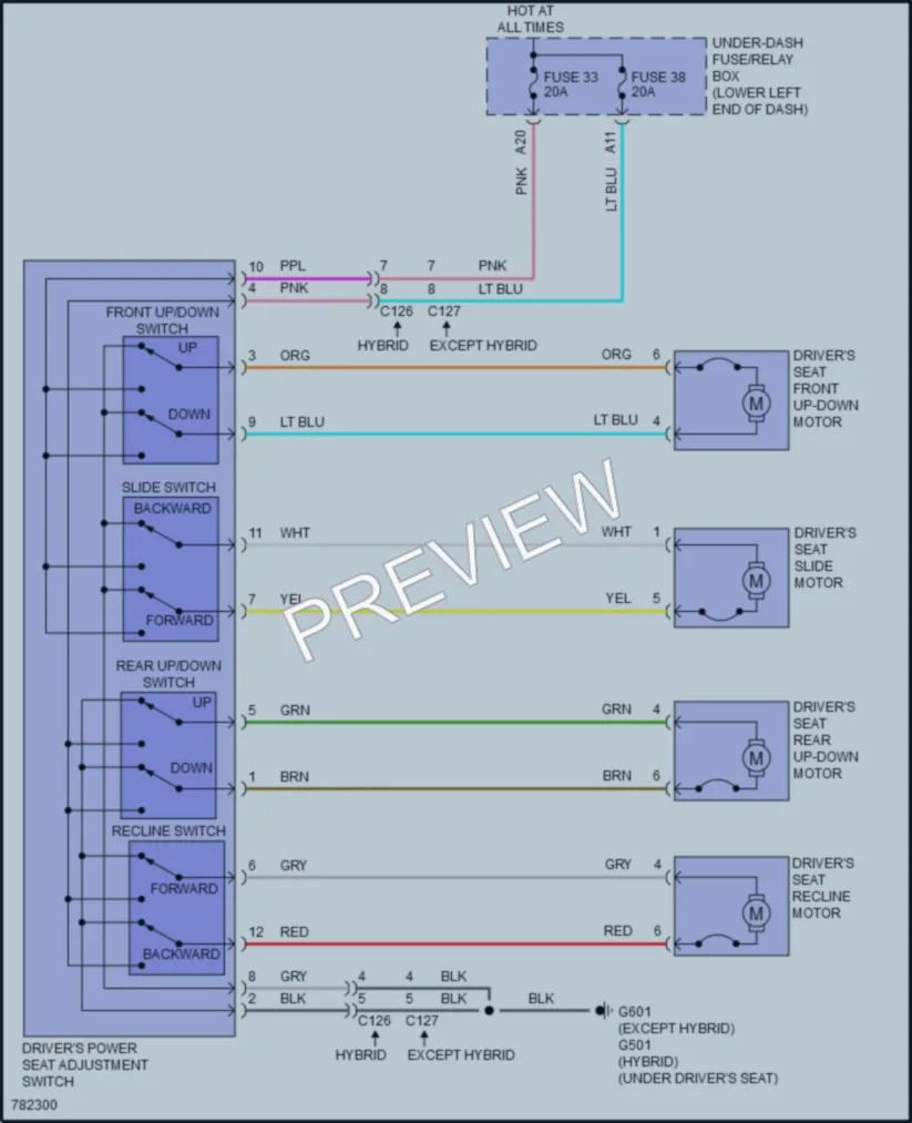 2022 Honda Accord Power Seats wiring diagram preview