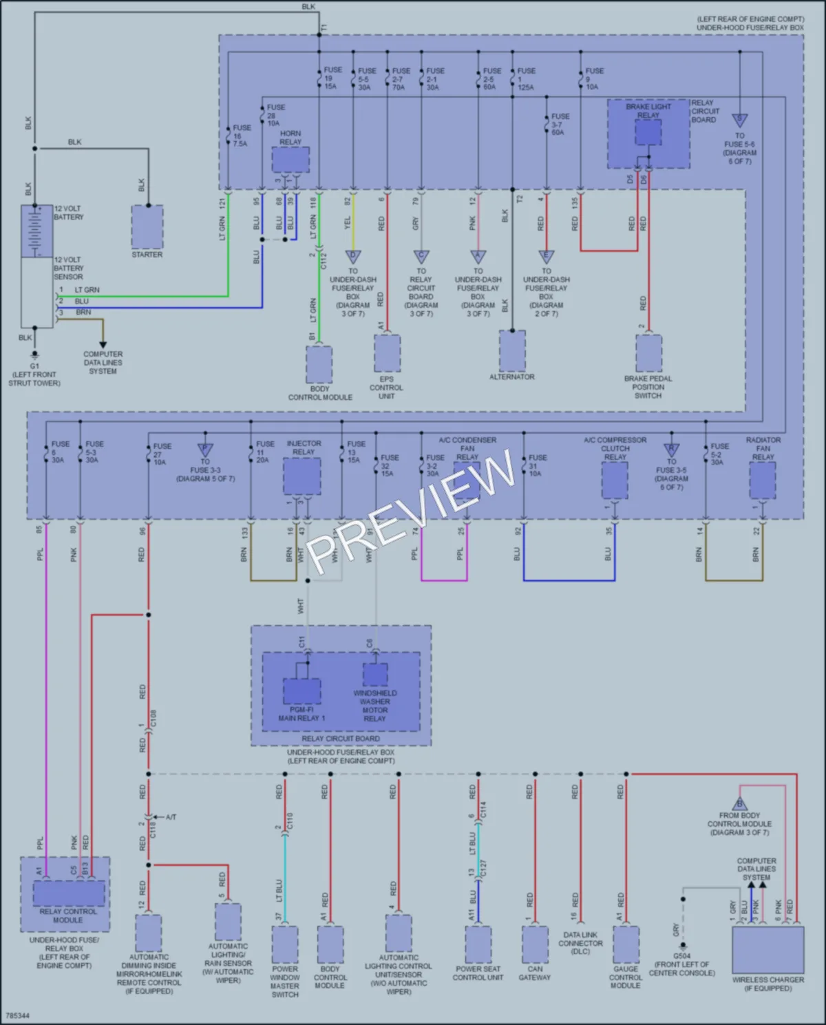2022 Honda AccordHybrid Power Distribution wiring diagram preview