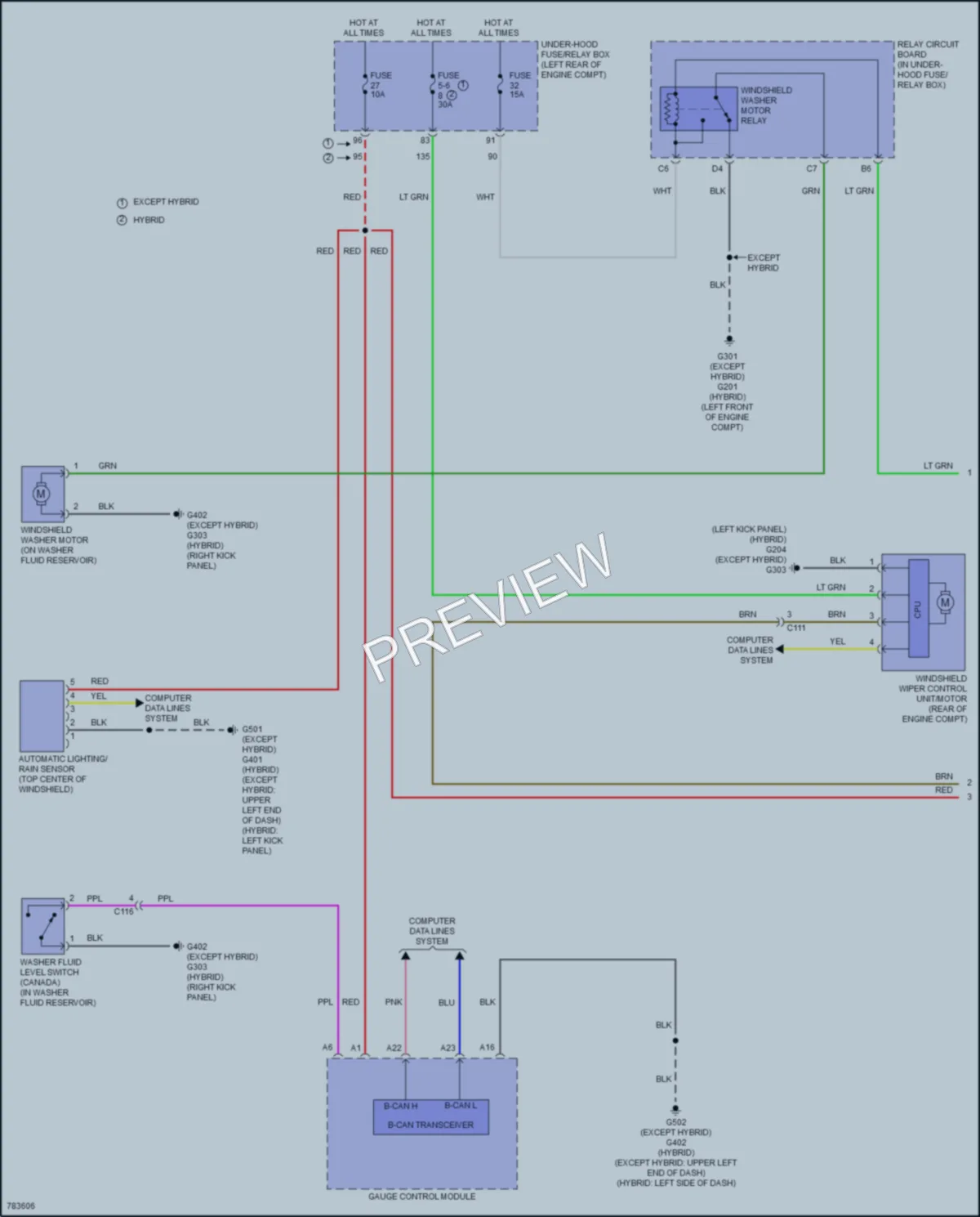 2022 Honda AccordHybrid Wiper Washer wiring diagram preview