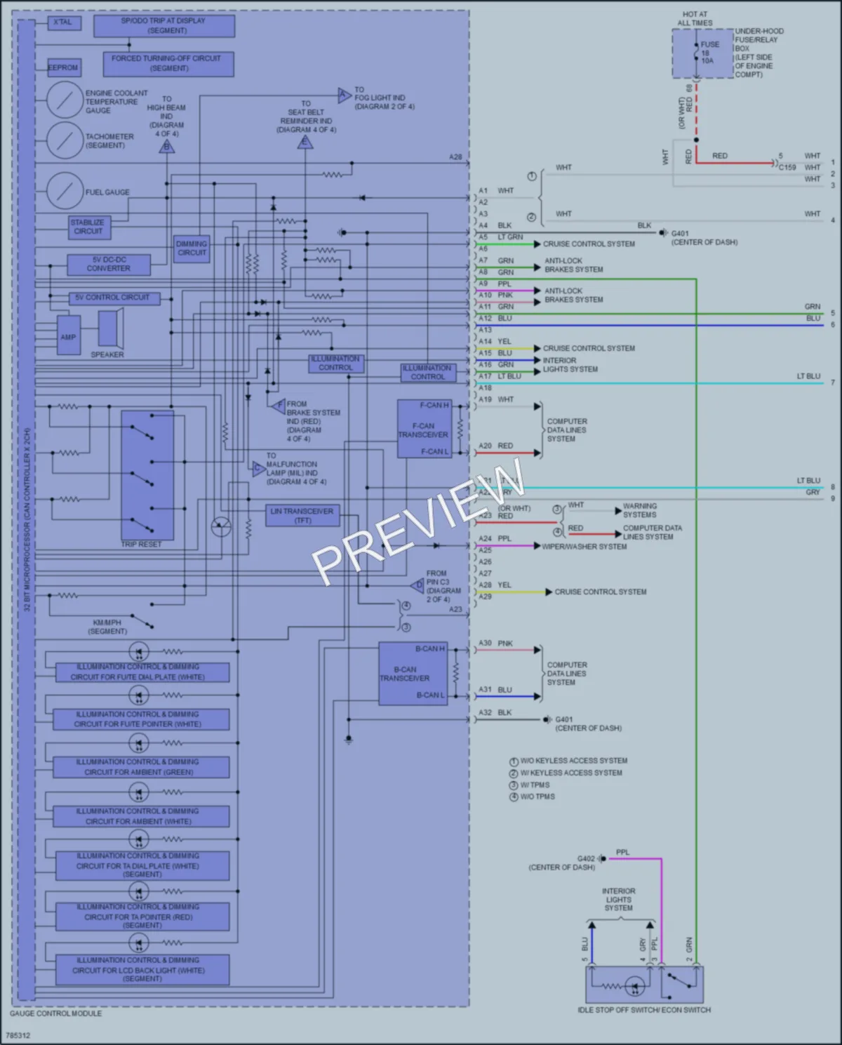2022 Honda CRV Instrument Cluster wiring diagram preview