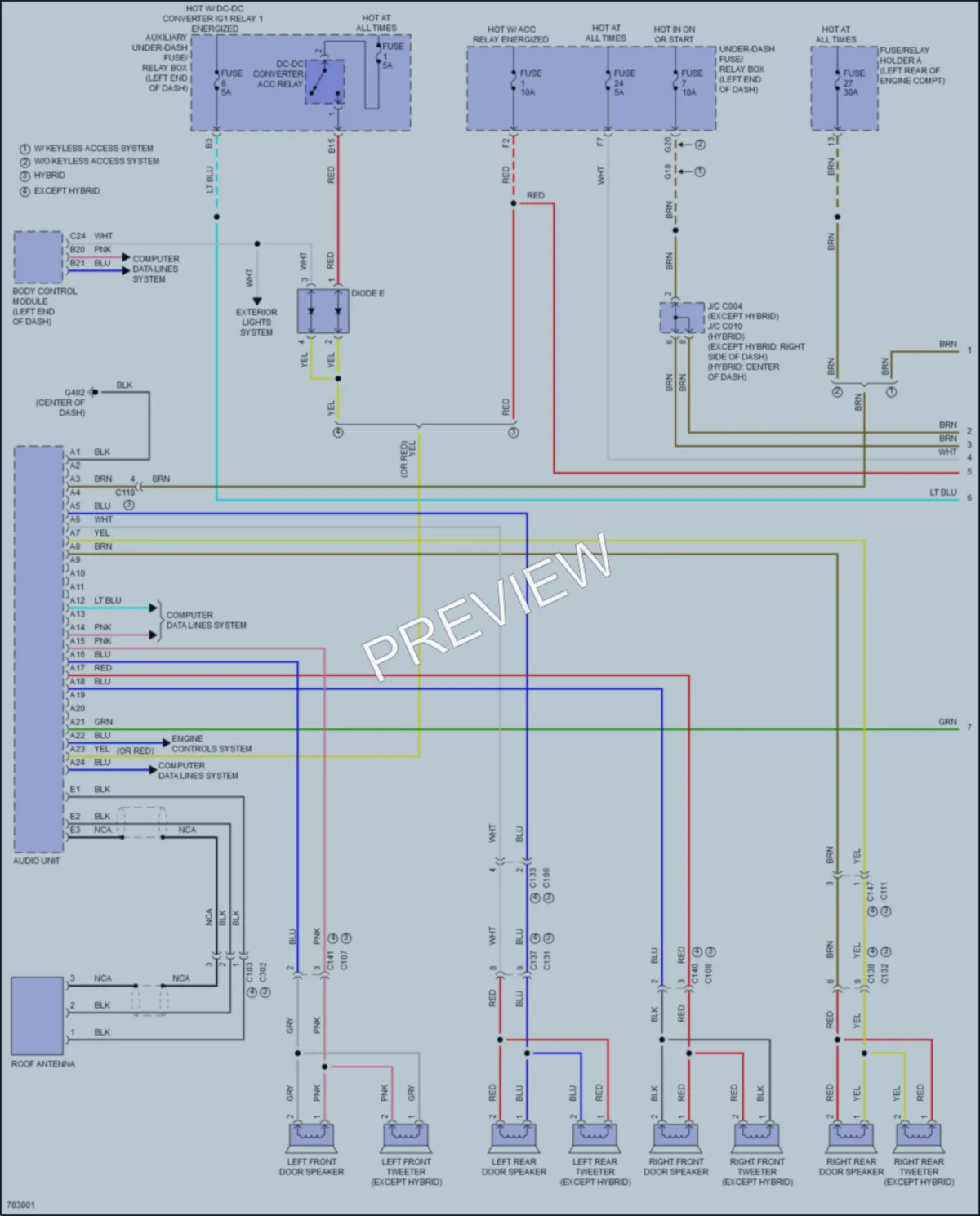 2022 Honda CRV Radio wiring diagram preview