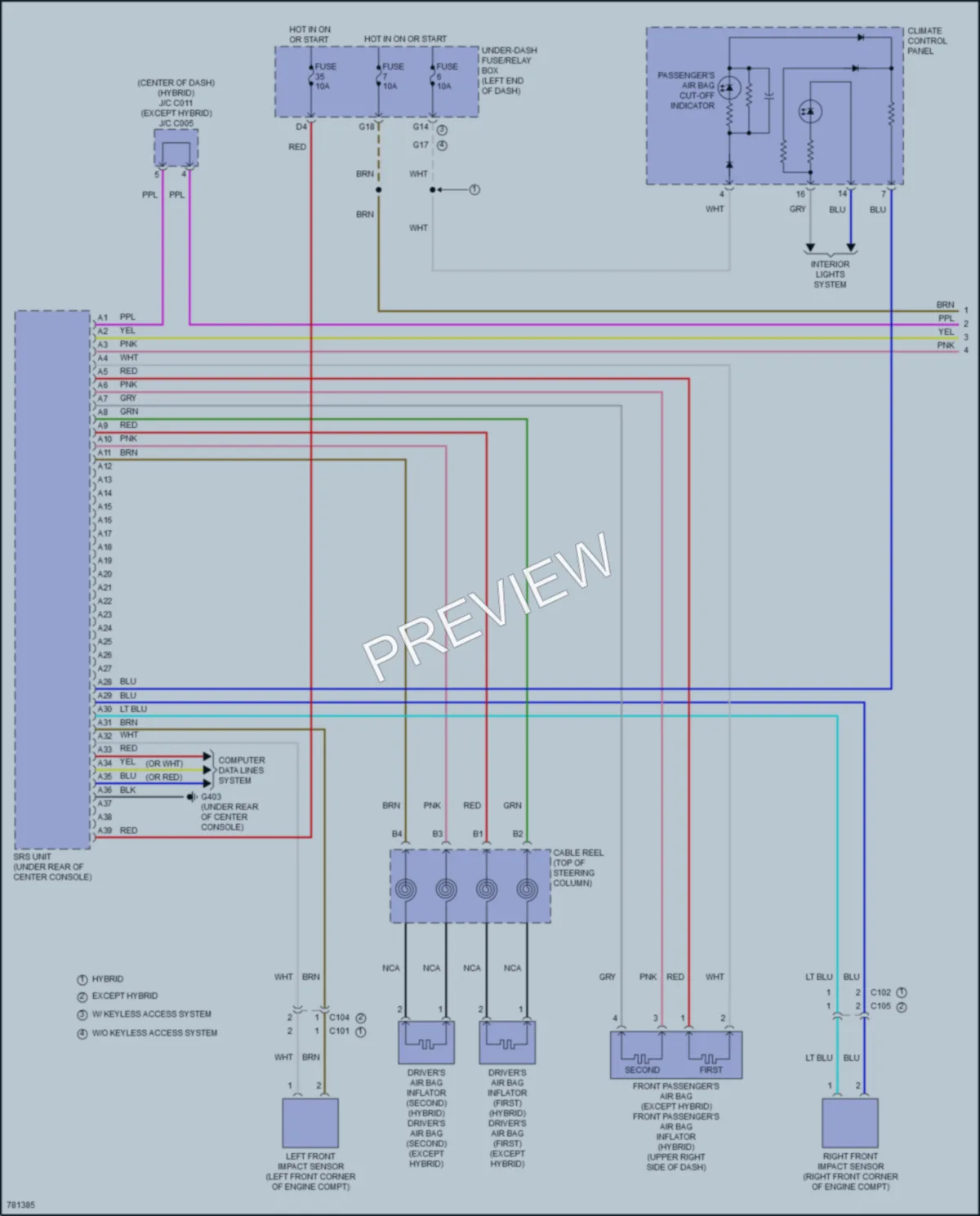2022 Honda CRV Supplemental Restraints wiring diagram preview