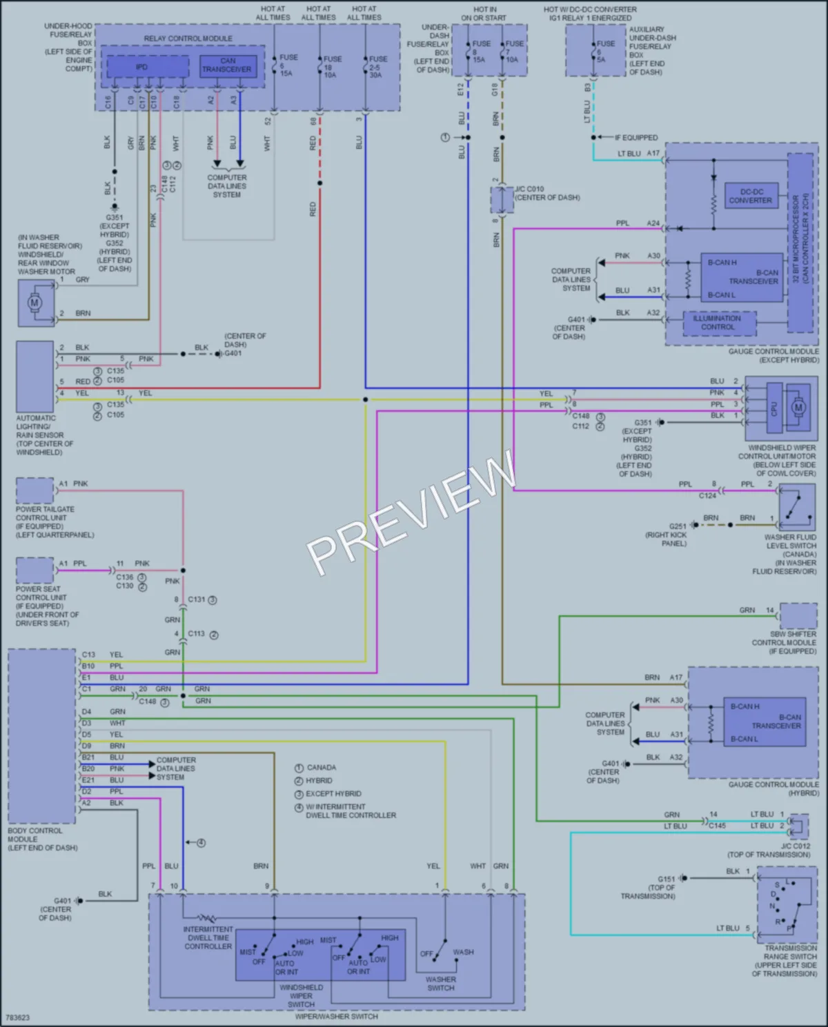 2022 Honda CRV Wiper Washer wiring diagram preview