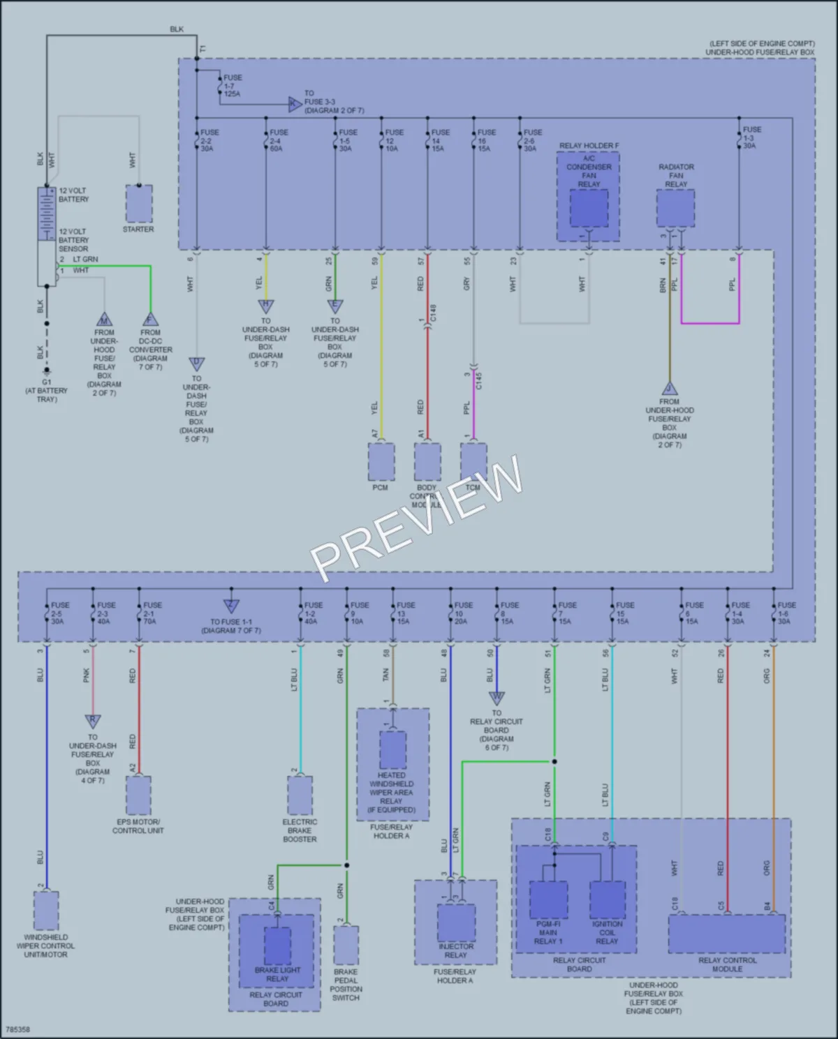 2022 Honda CRVHybrid Power Distribution wiring diagram preview