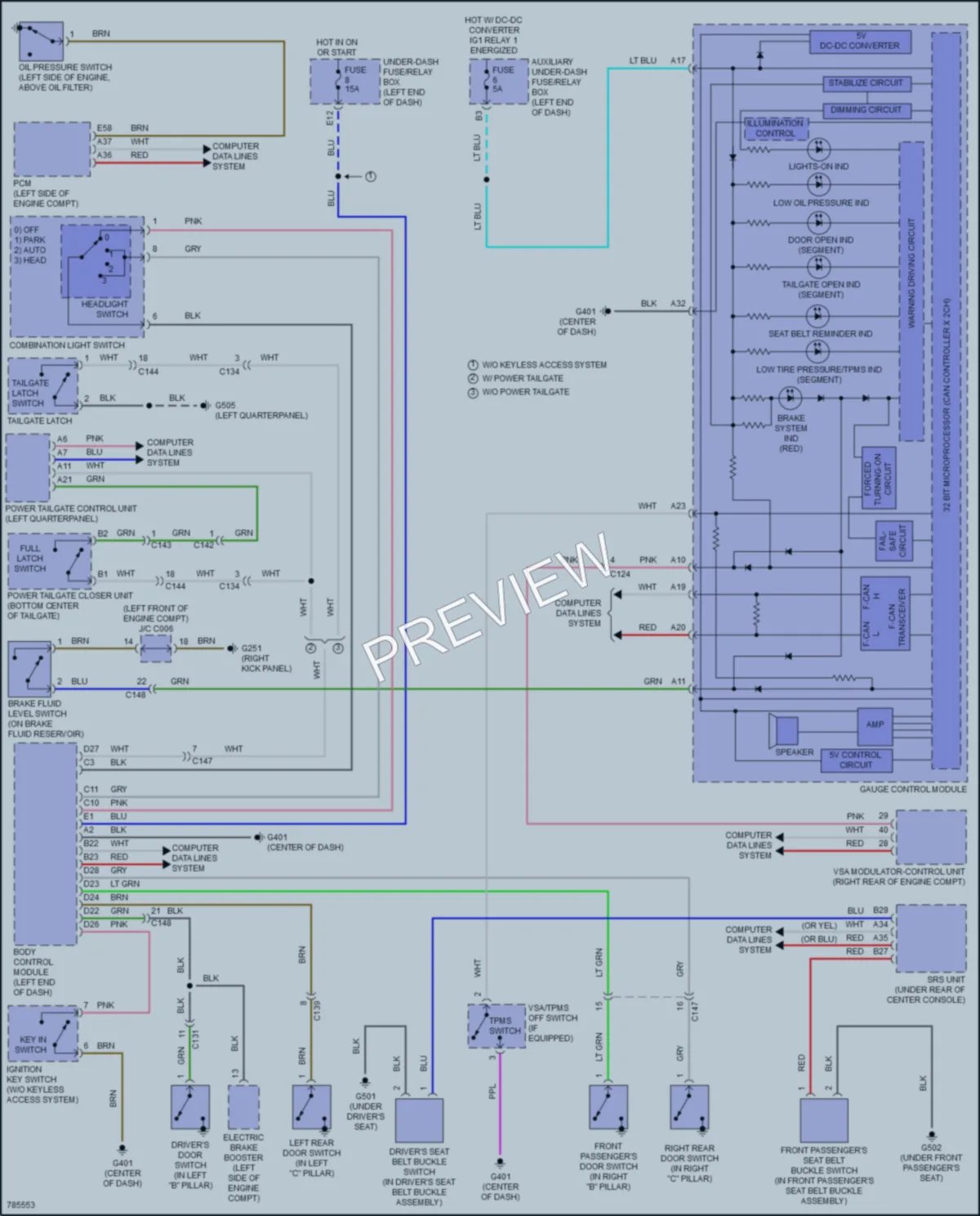 2022 Honda CRVHybrid Warning Systems wiring diagram preview