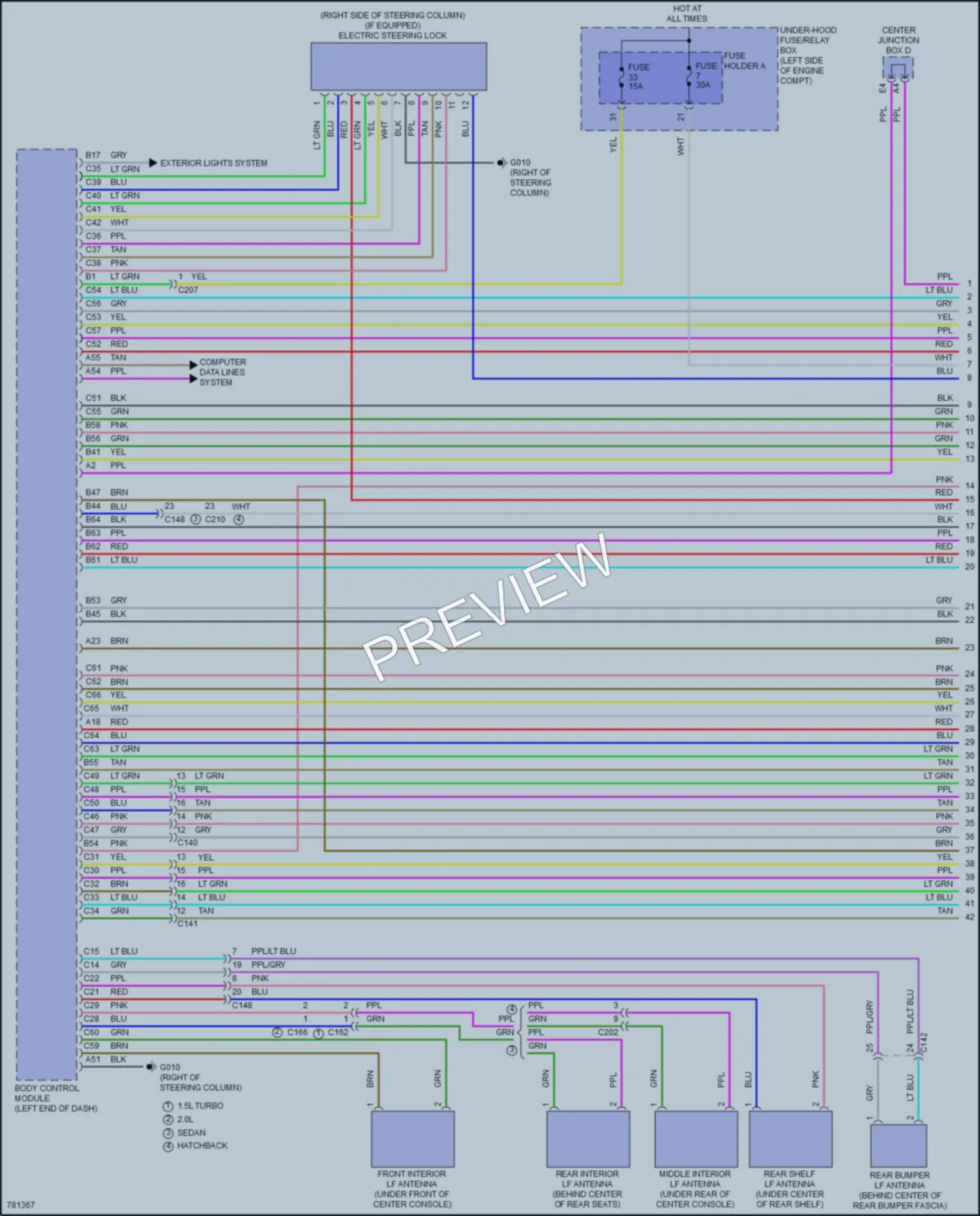 2022 Honda Civic Anti Theft wiring diagram preview