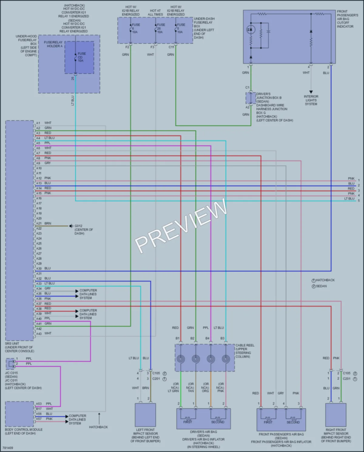 2022 Honda Civic Supplemental Restraints wiring diagram preview