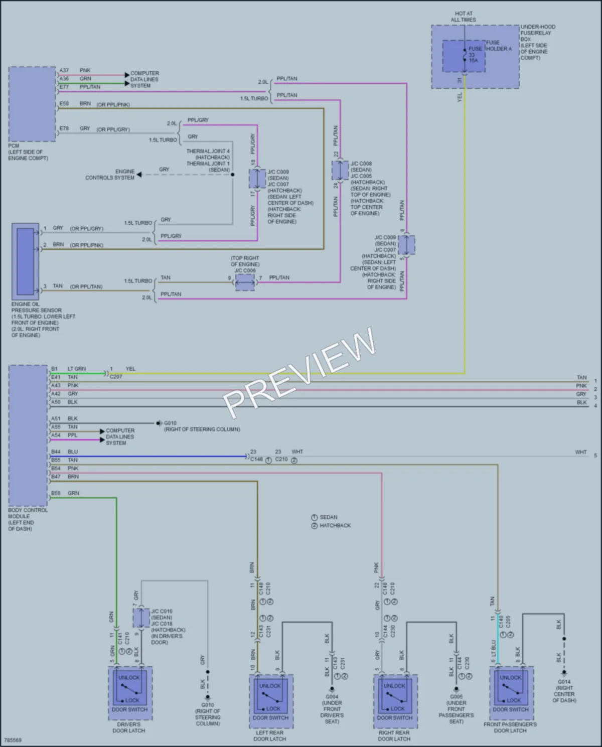 2022 Honda Civic Warning Systems wiring diagram preview