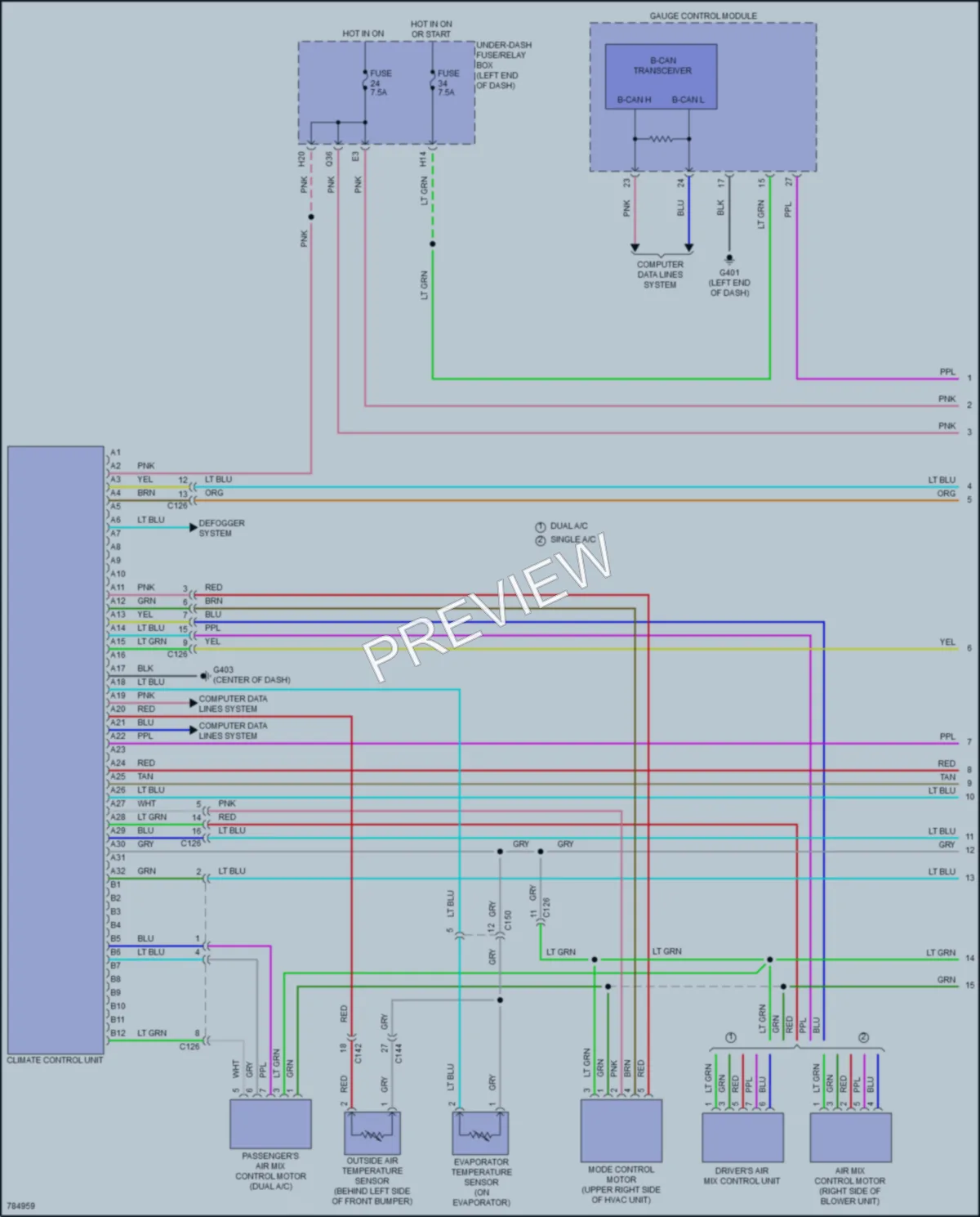 2022 Honda HRV Air Conditioning wiring diagram preview