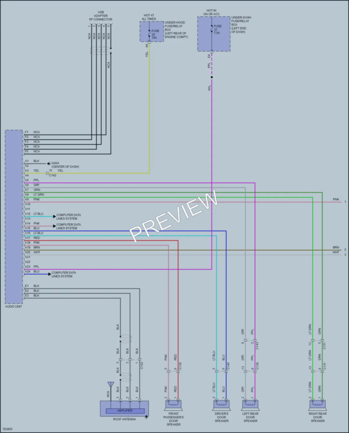 2022 Honda HRV Radio wiring diagram preview