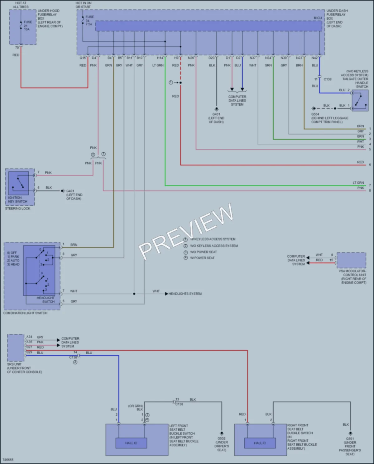 2022 Honda HRV Warning Systems wiring diagram preview