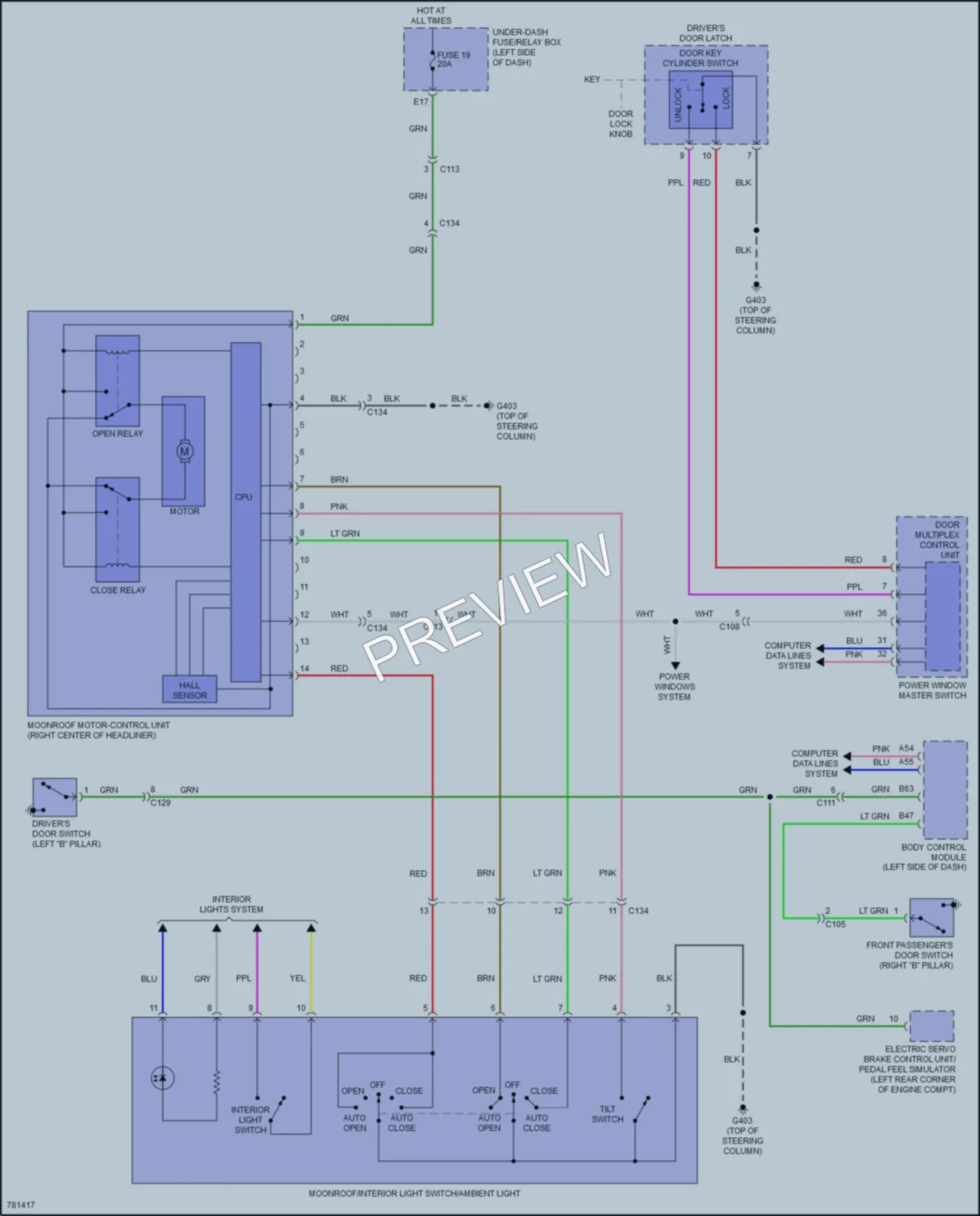2022 Honda Insight Power Top Sunroof wiring diagram preview
