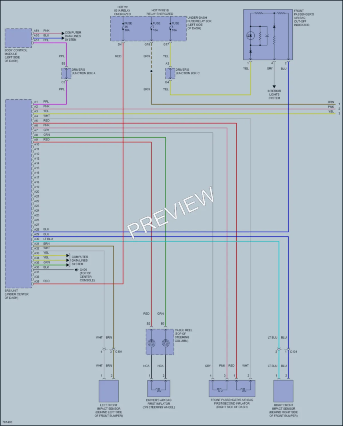 2022 Honda Insight Supplemental Restraints wiring diagram preview