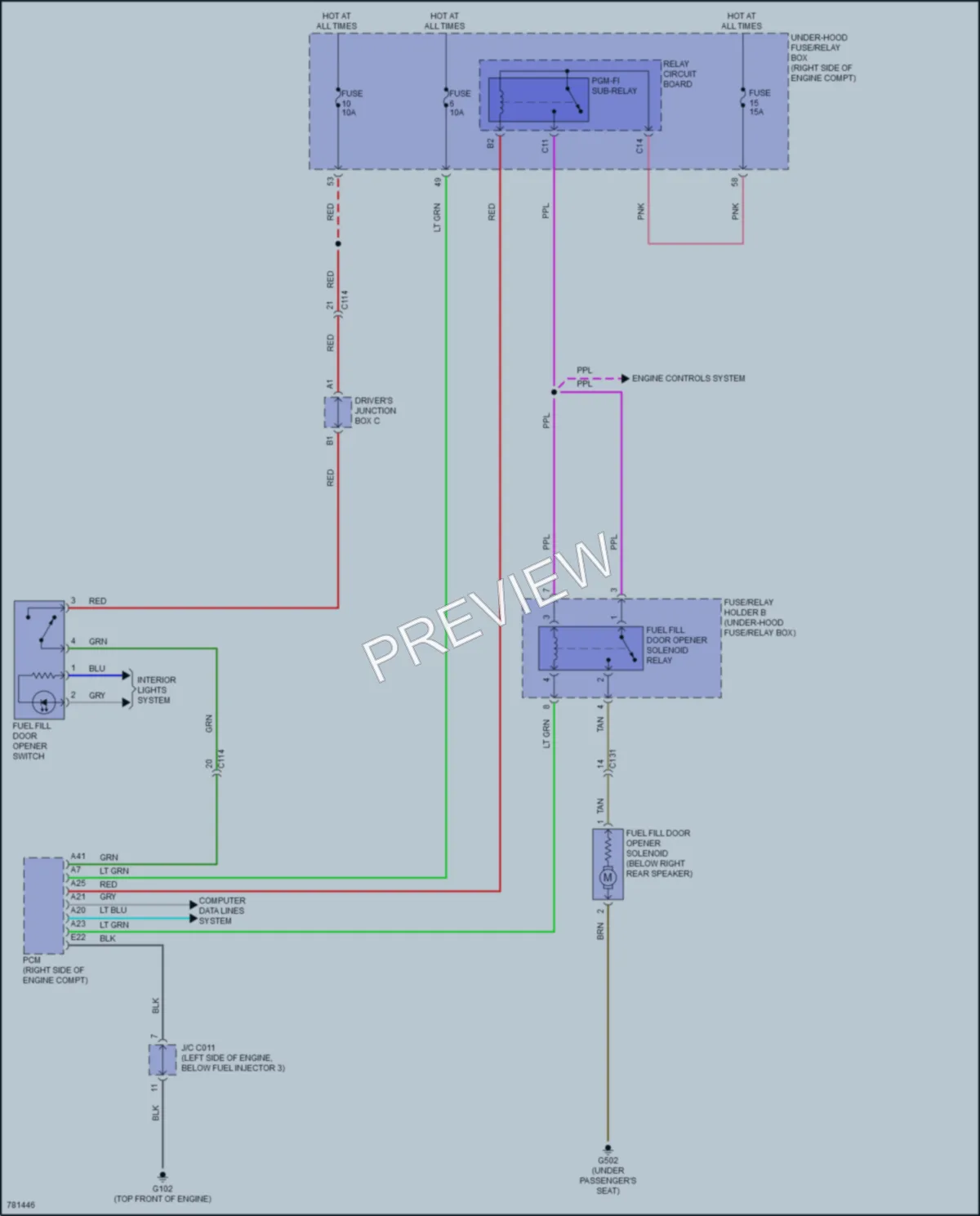 2022 Honda Insight Trunk Tailgate Fuel Door wiring diagram preview