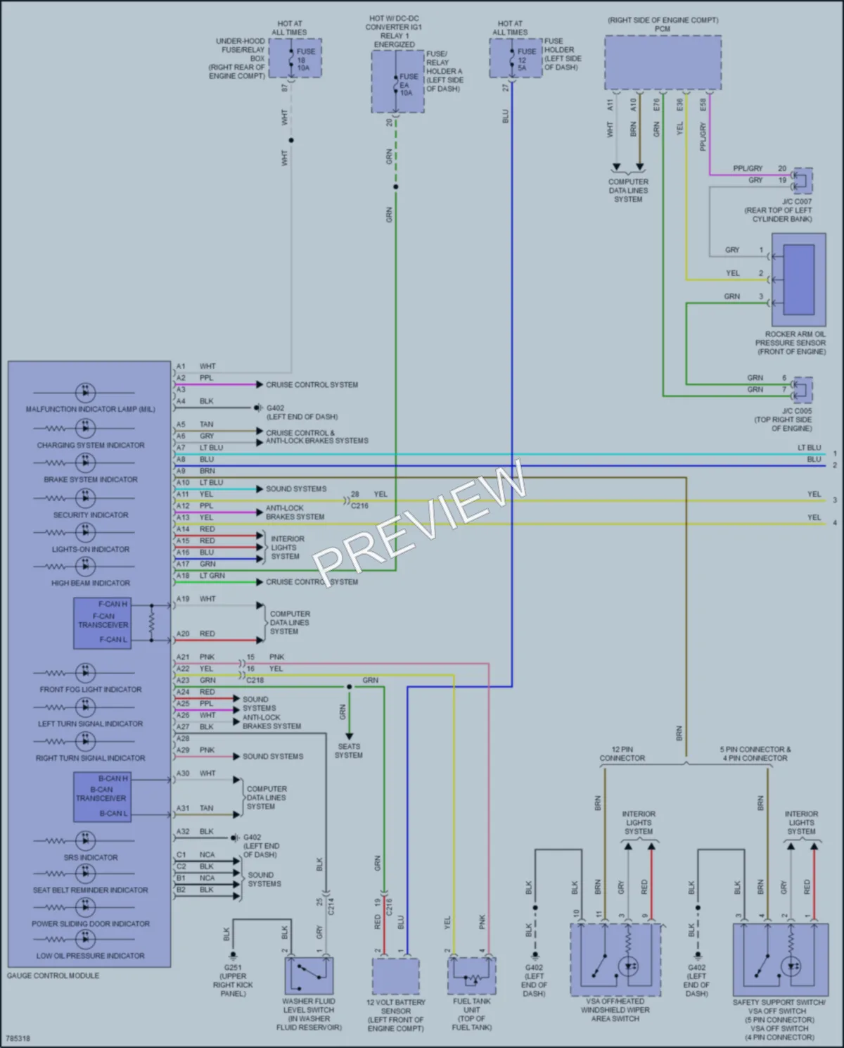 2022 Honda Odyssey Instrument Cluster wiring diagram preview