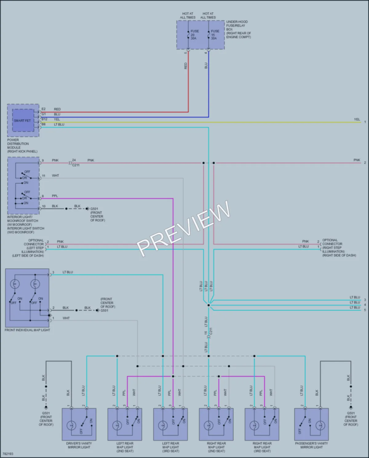 2022 Honda Odyssey Interior Lights wiring diagram preview