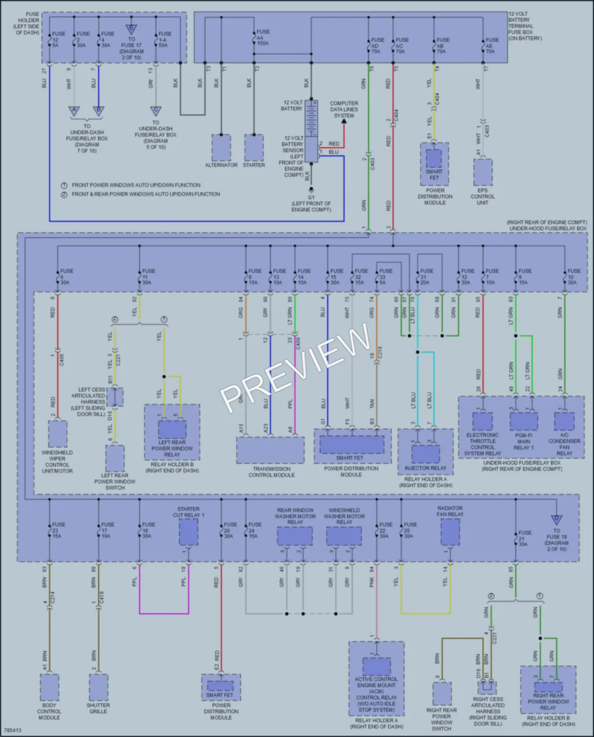 2022 Honda Odyssey Power Distribution wiring diagram preview