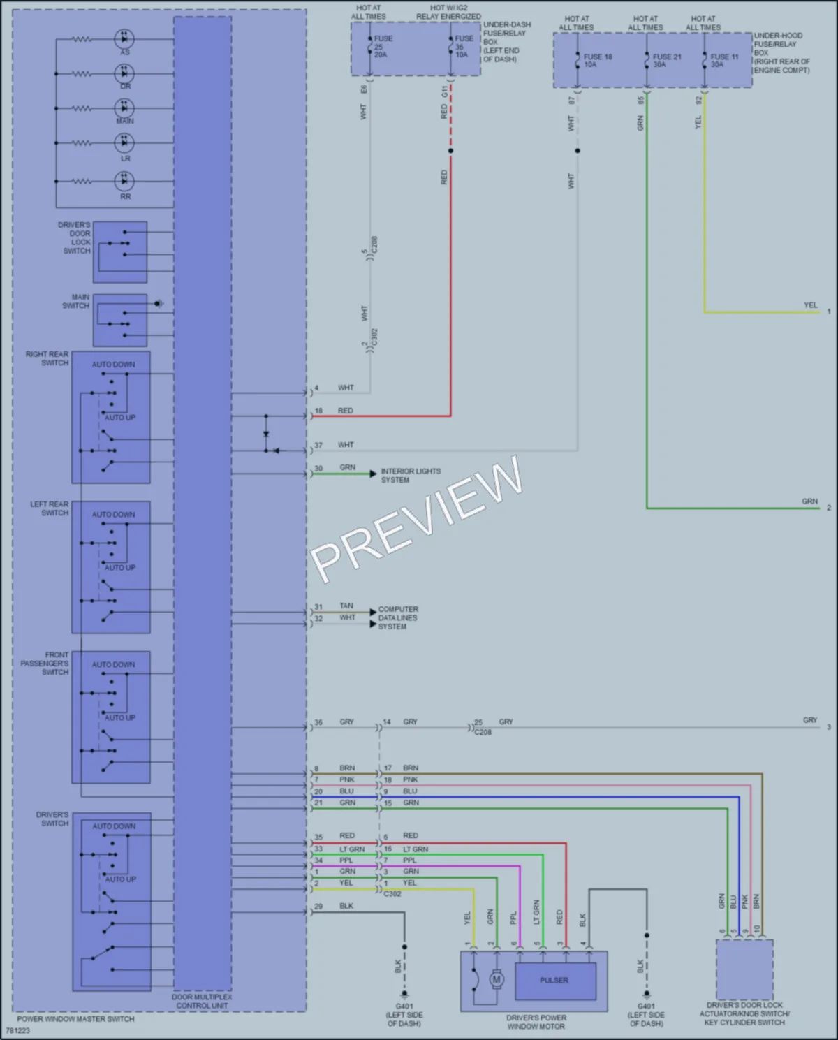 2022 Honda Odyssey Power Windows wiring diagram preview