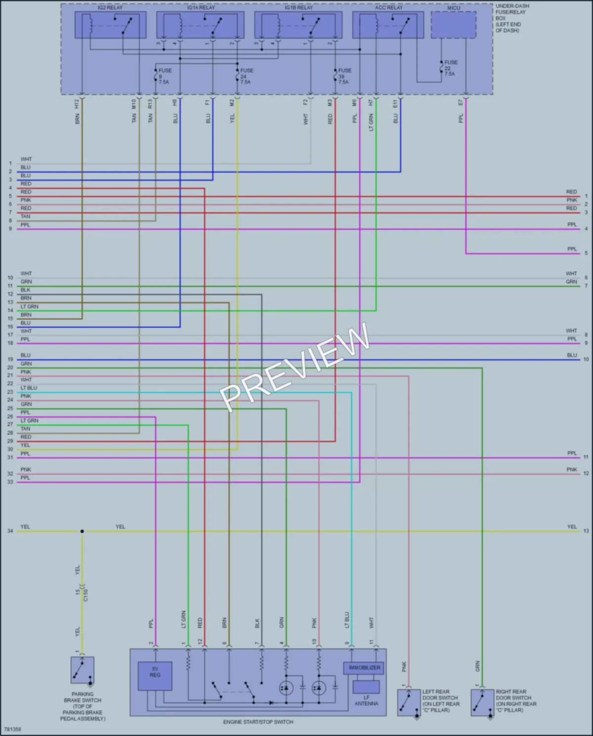 2022 Honda Passport Anti Theft wiring diagram preview